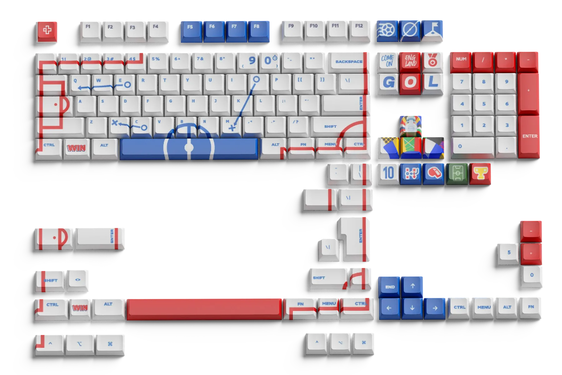 Set taste QwertyKey Euro 2024 Anglia Profil XDA Material PBT