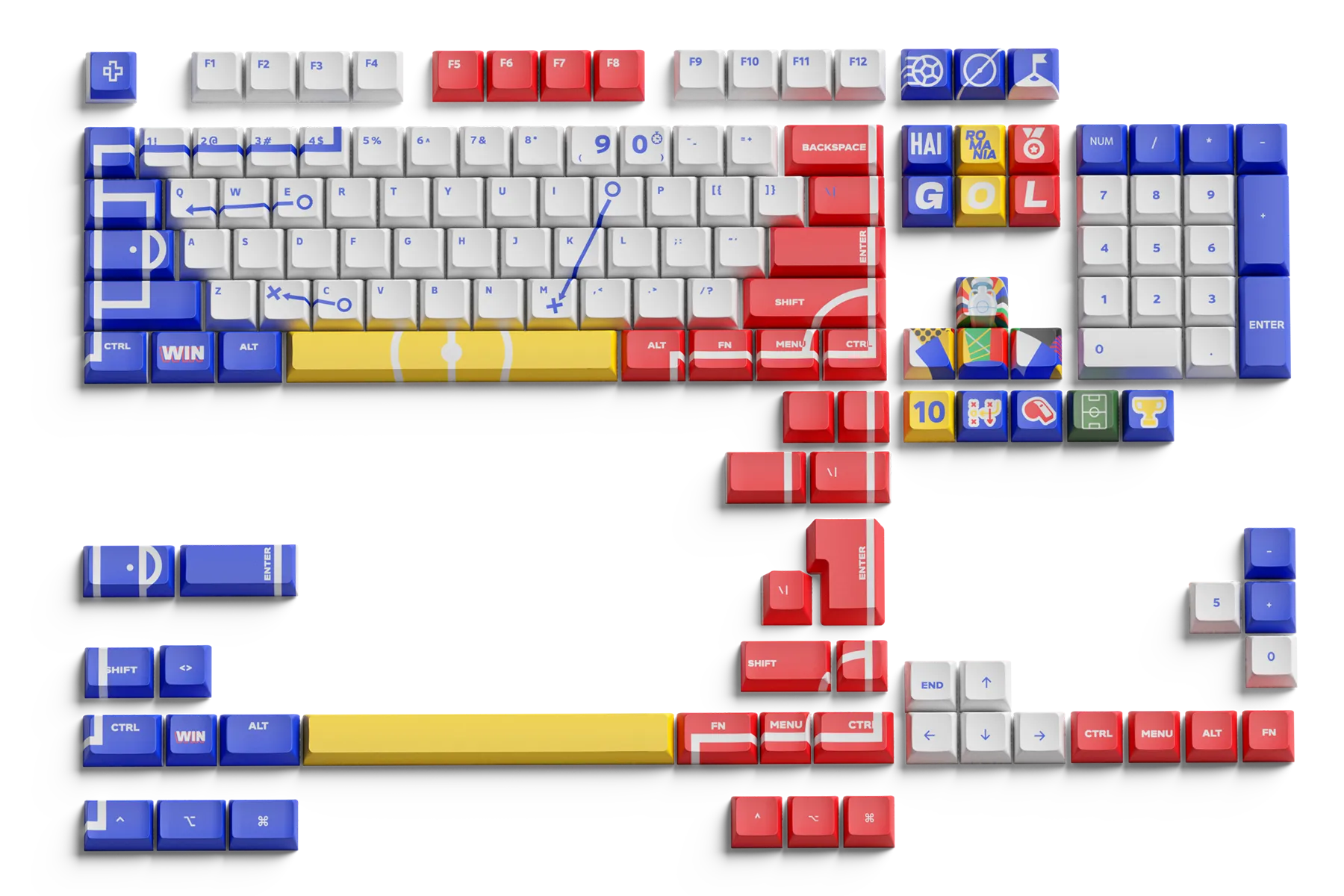 Set taste QwertyKey Euro 2024 Romania Profil XDA Material PBT