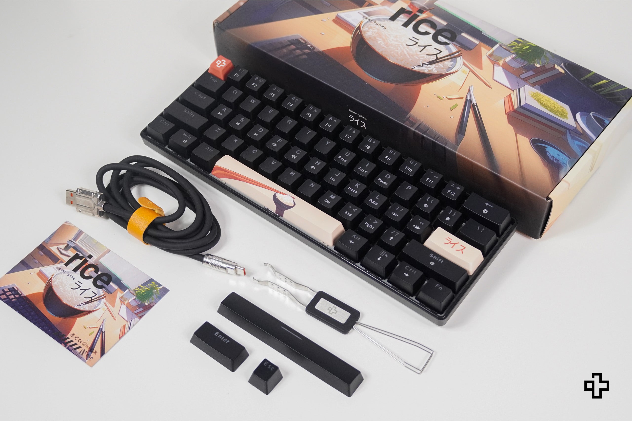 QwertyKey Rice V3 Black Hotswap RGB Software Mechanical Gaming Keyboard