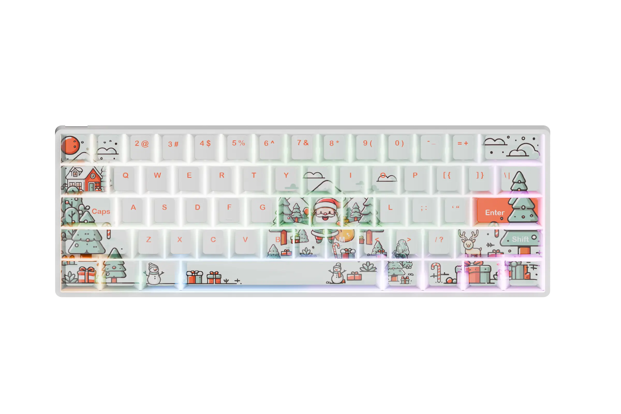 QwertyKey Santa Hotswap Mechanical Keyboard Christmas Gaming