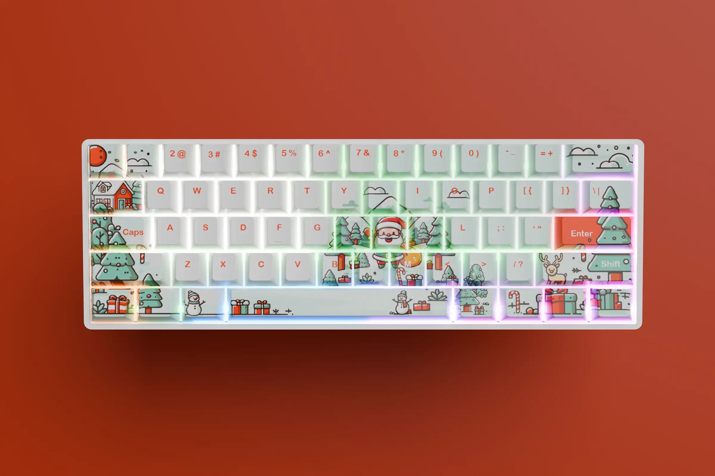 QwertyKey Santa Hotswap Mechanical Keyboard Christmas Gaming