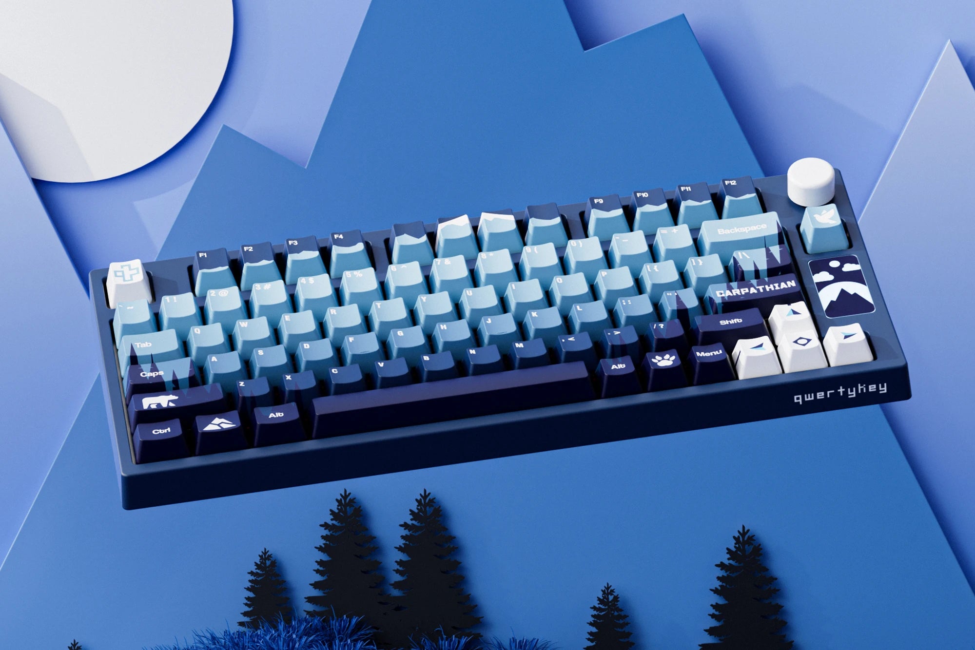 QwertyKey75 Carpathian Bluetooth Wireless Hotswap RGB VIA/QMK Gasket Mounted Gaming Mechanical Keyboard