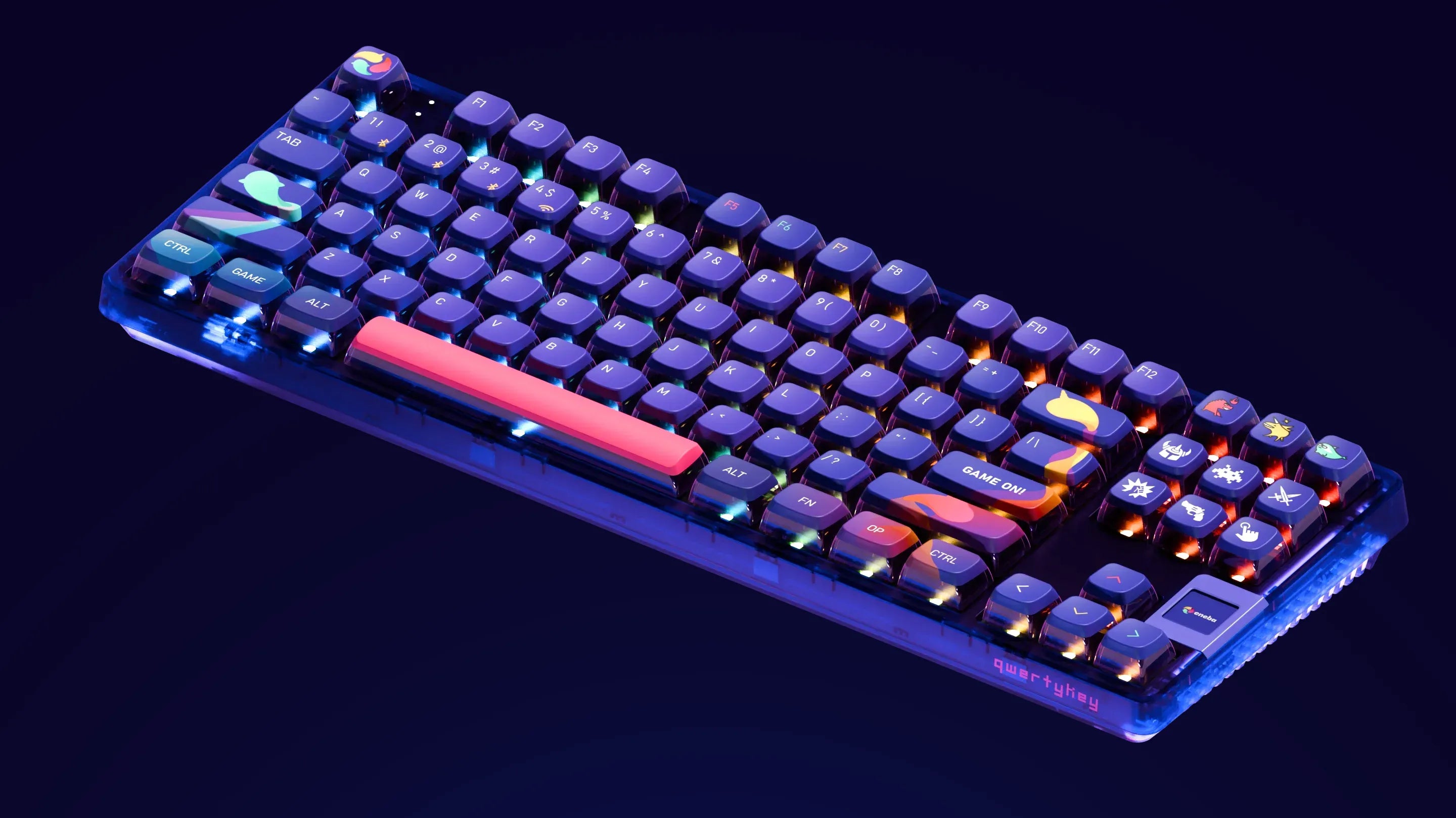 QwertyKey80 x Eneba Limited Edition Bluetooth Wireless Hotswap RGB QMK/VIA Gasket Mounted Mechanical Gaming Keyboard with Screen