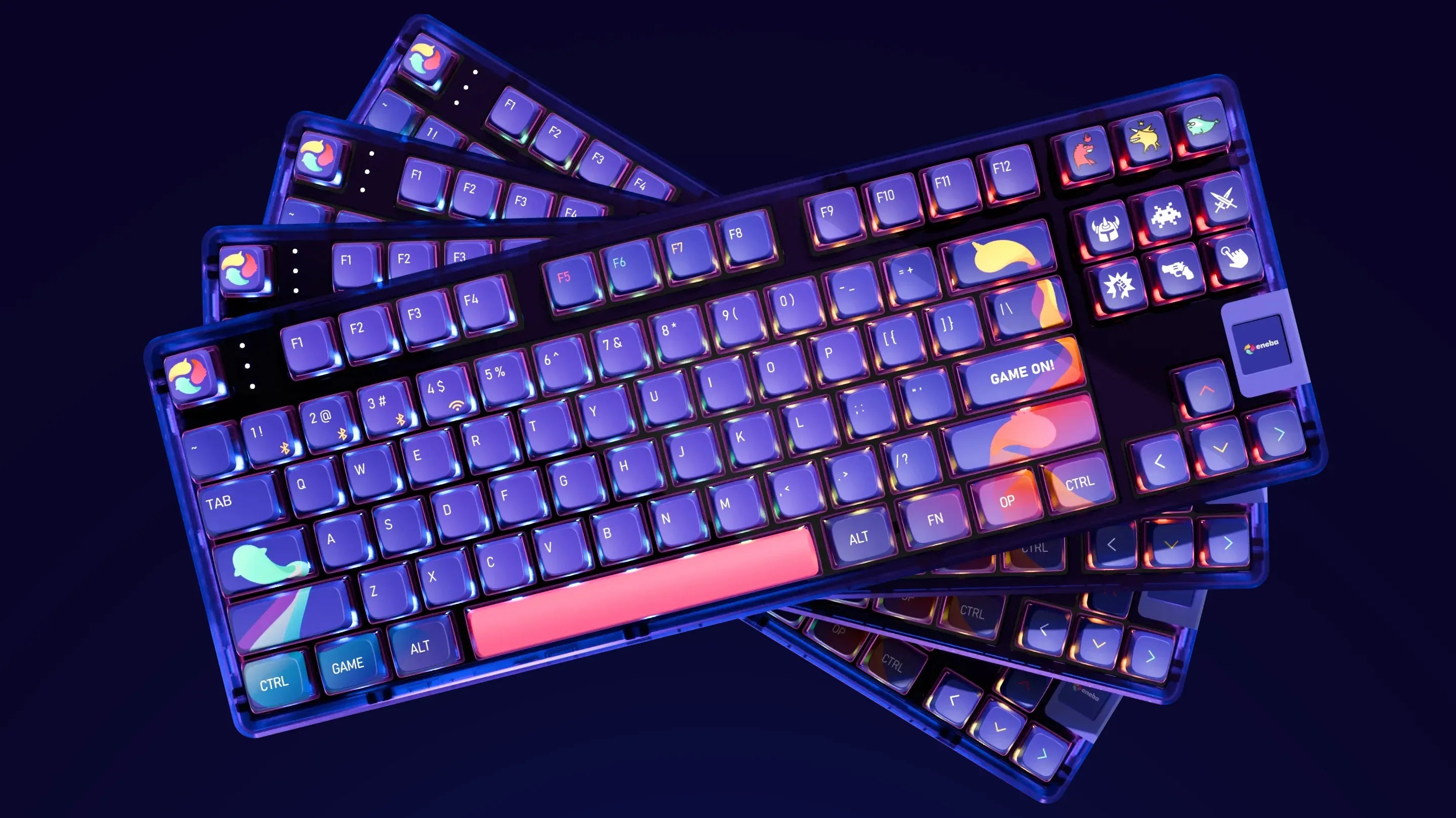 QwertyKey80 x Eneba Limited Edition Bluetooth Wireless Hotswap RGB QMK/VIA Gasket Mounted Mechanical Gaming Keyboard with Screen