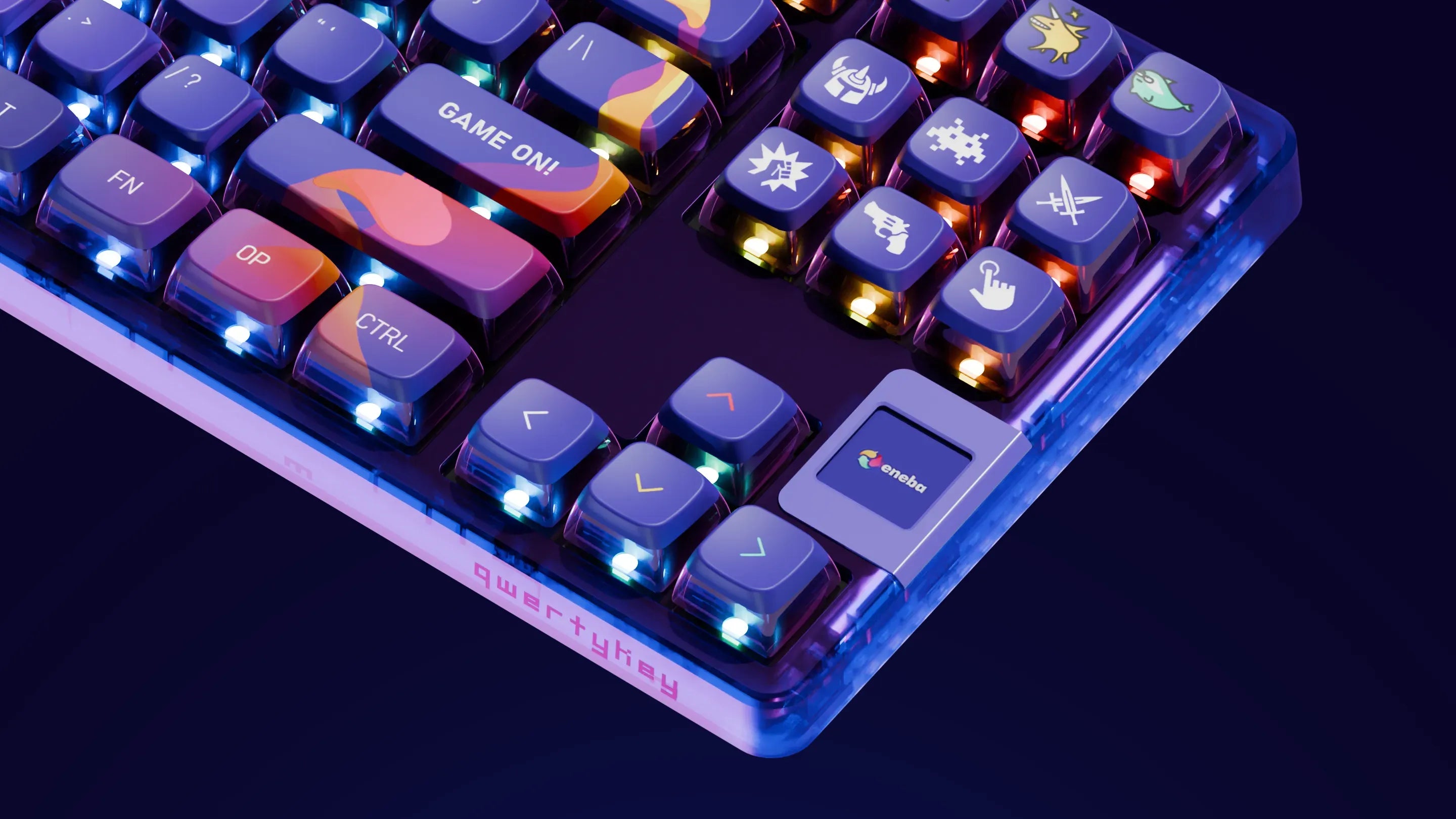 QwertyKey80 x Eneba Limited Edition Bluetooth Wireless Hotswap RGB QMK/VIA Gasket Mounted Mechanical Gaming Keyboard with Screen