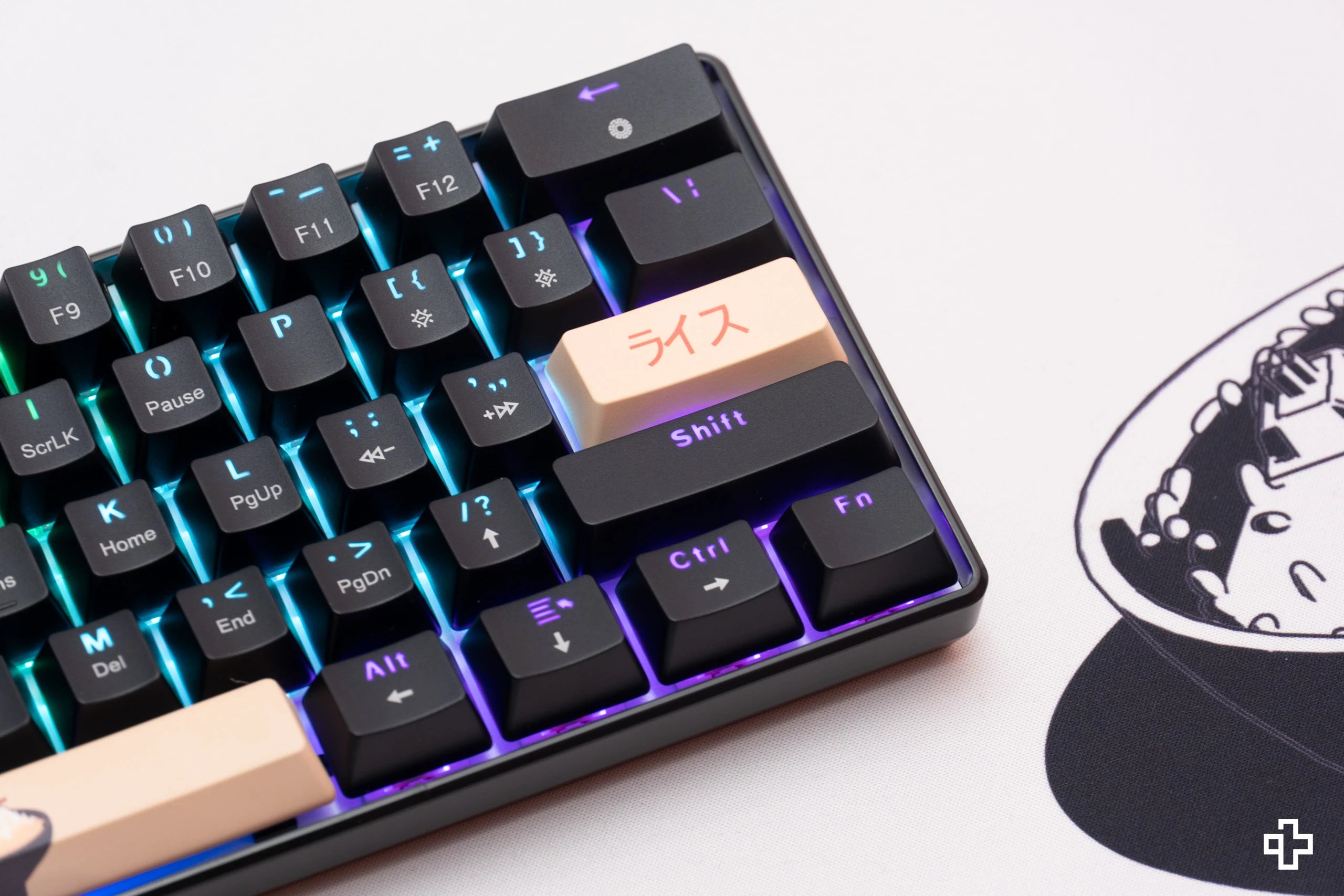 QwertyKey Rice V3 Black Hotswap RGB Software Mechanical Gaming Keyboard