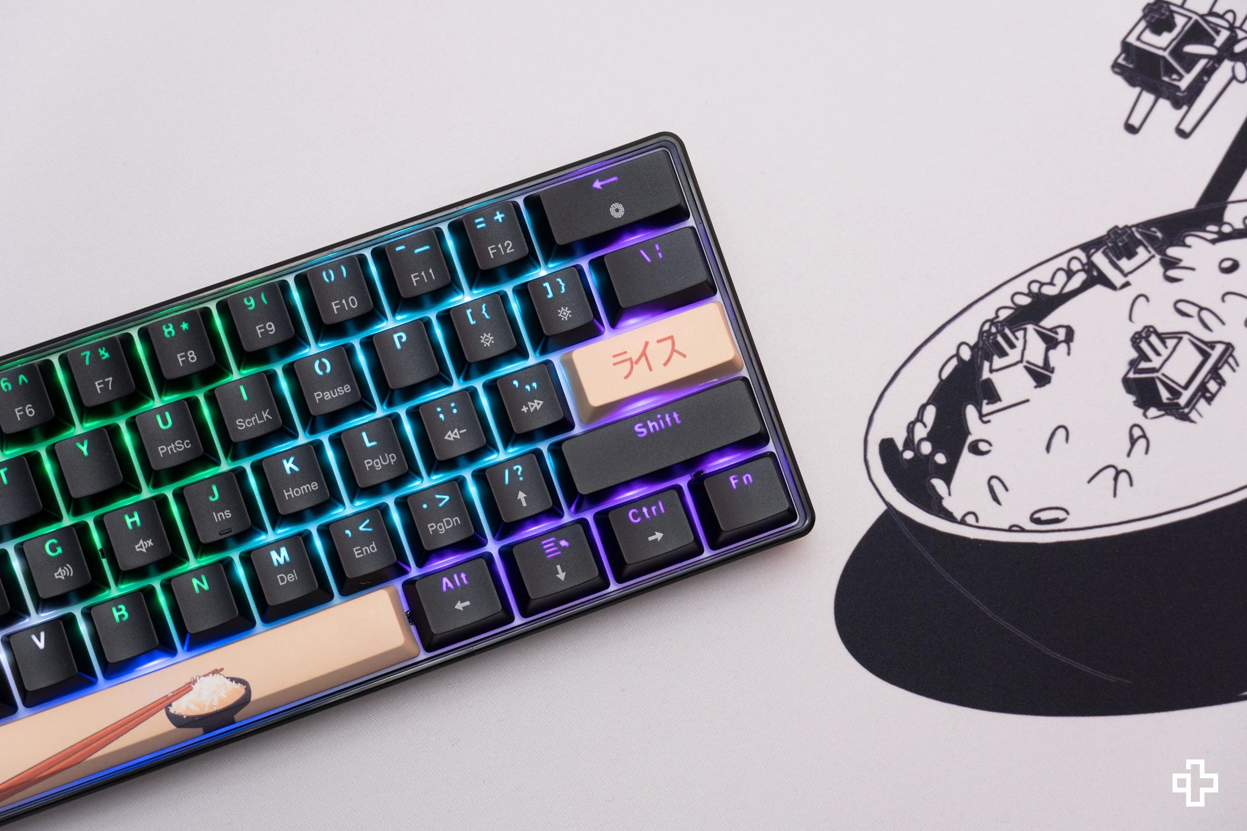 QwertyKey Rice V3 Black Hotswap RGB Software Mechanical Gaming Keyboard