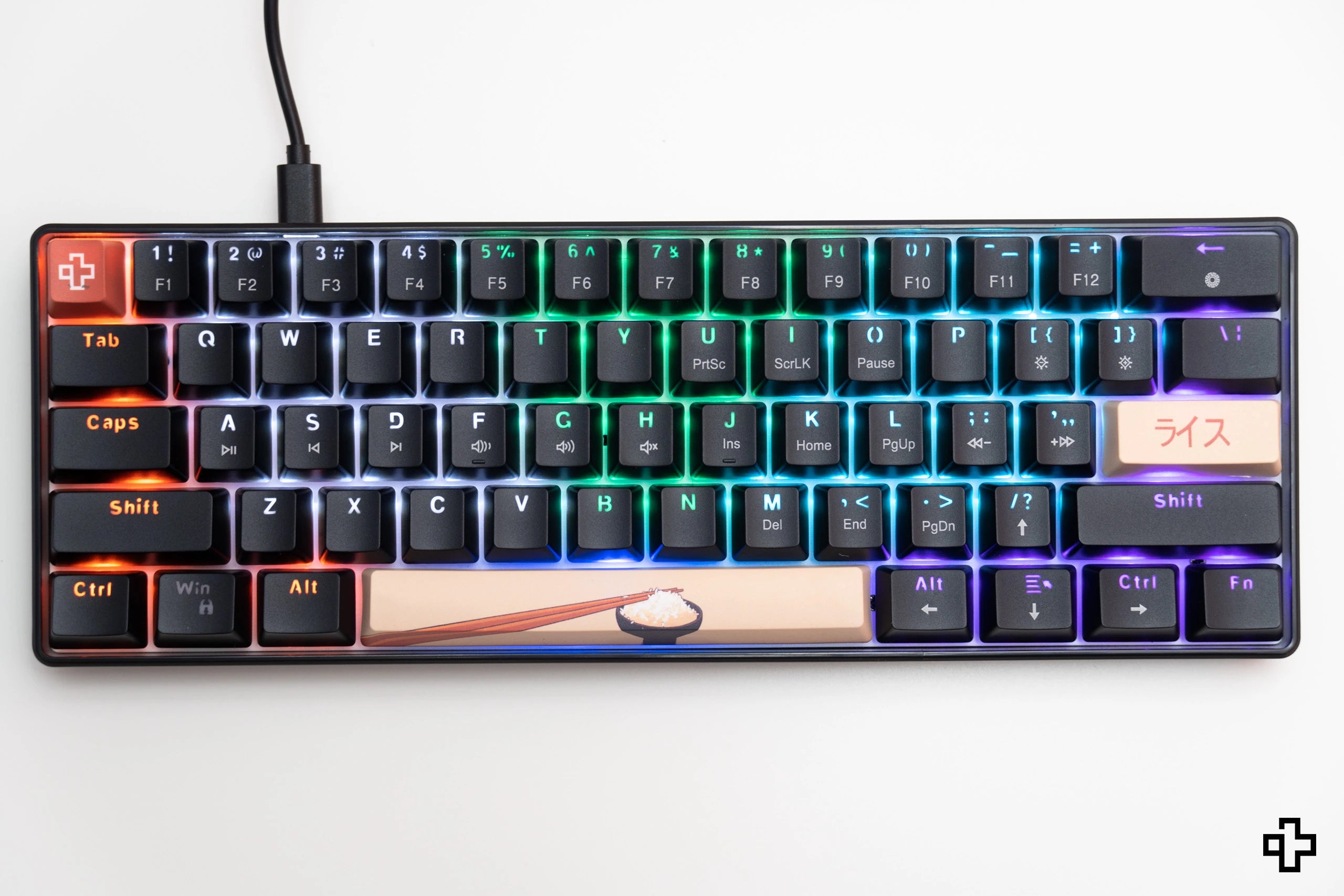 QwertyKey Rice V3 Black Hotswap RGB Software Mechanical Gaming Keyboard