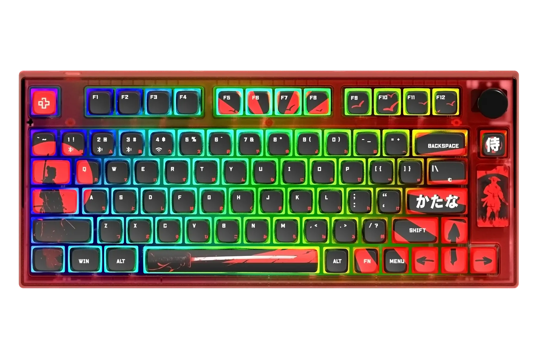 QwertyKey75 Samurai Bluetooth Wireless Hotswap RGB VIA/QMK Gasket Mounted Gaming Mechanical Keyboard