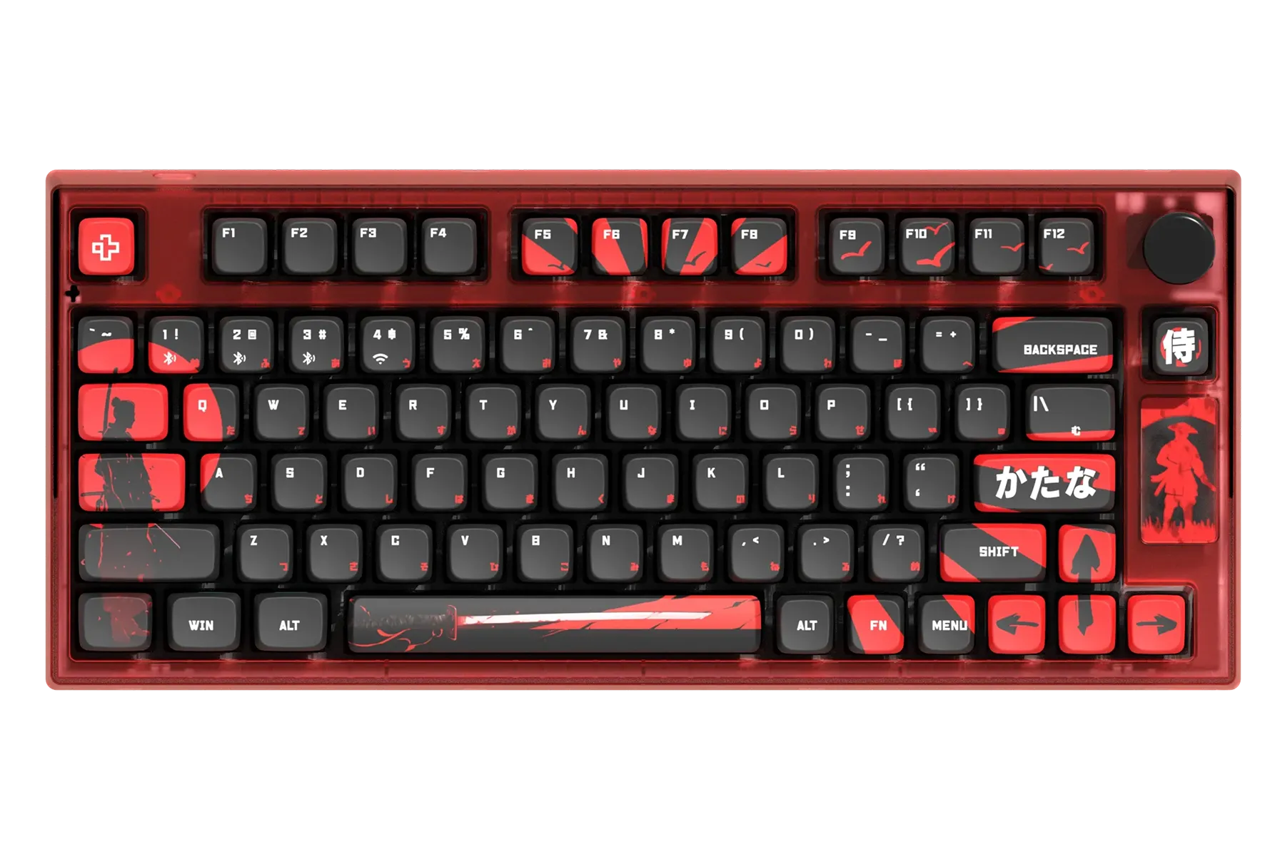 QwertyKey75 Samurai Bluetooth Wireless Hotswap RGB VIA/QMK Gasket Mounted Gaming Mechanical Keyboard