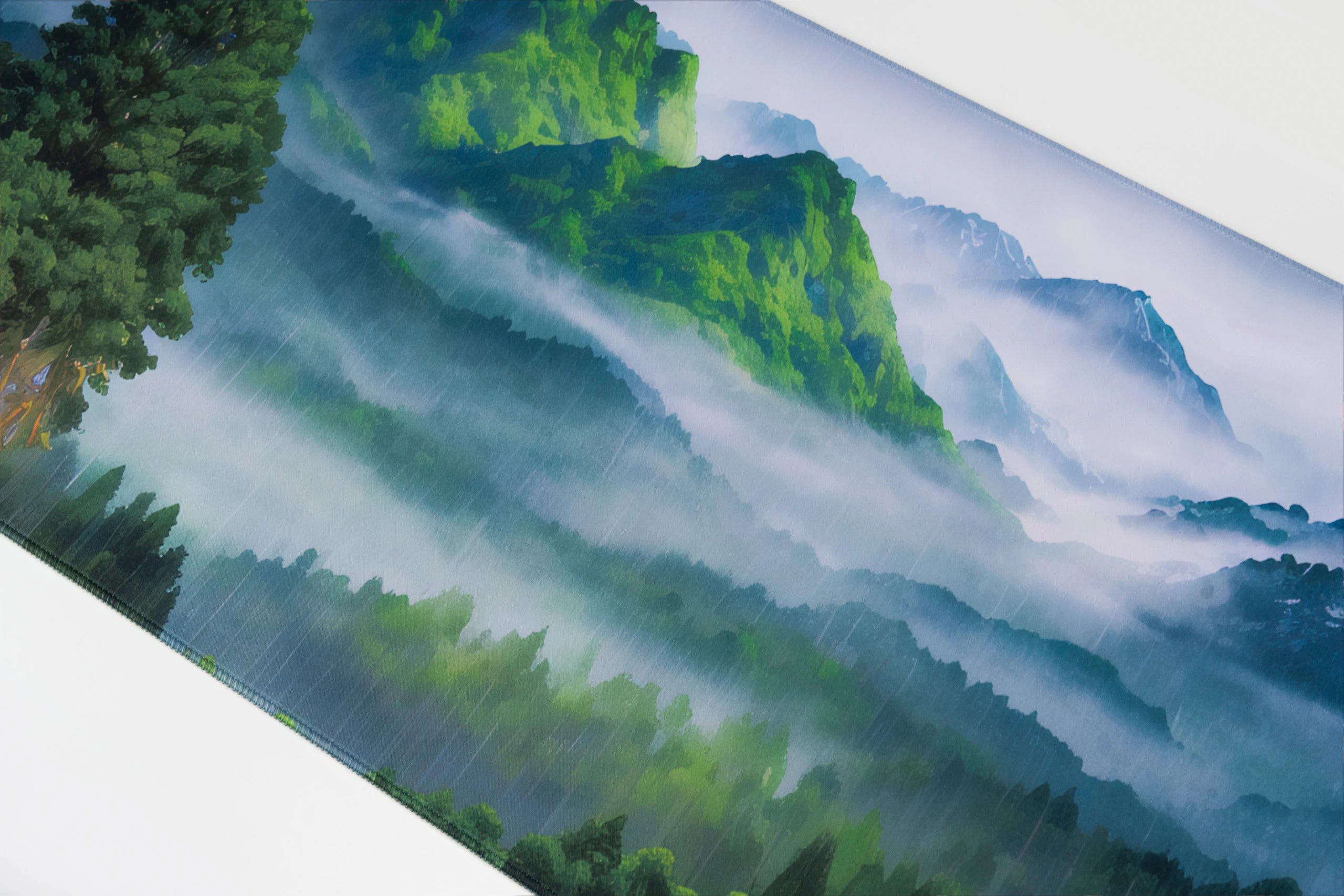 Deskmat Mousepad QwertyKey Forest 4mm stitched edges