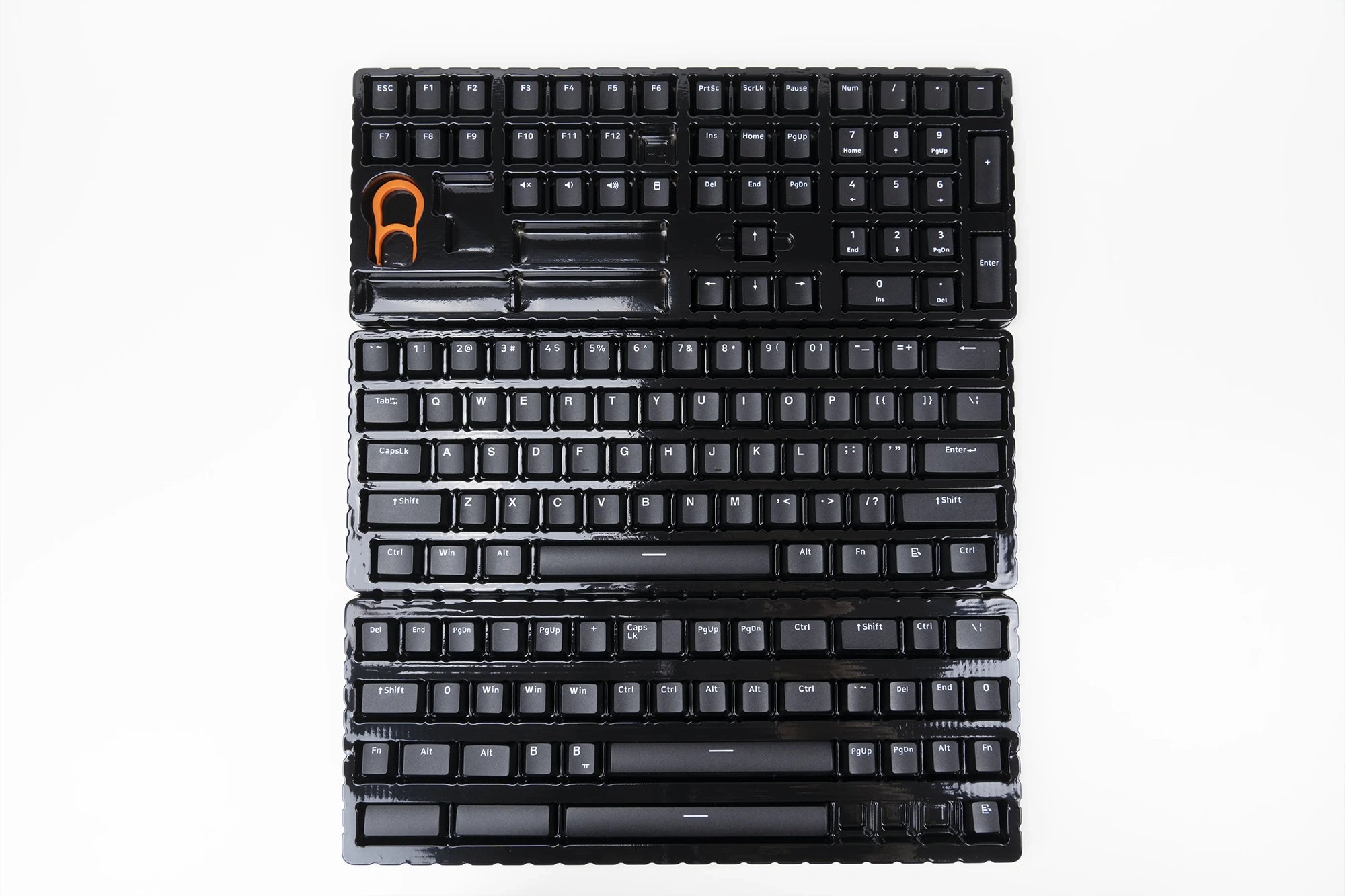 Set taste QwertyKey WoB V2 White on Black PBT Double Shot Profil OEM