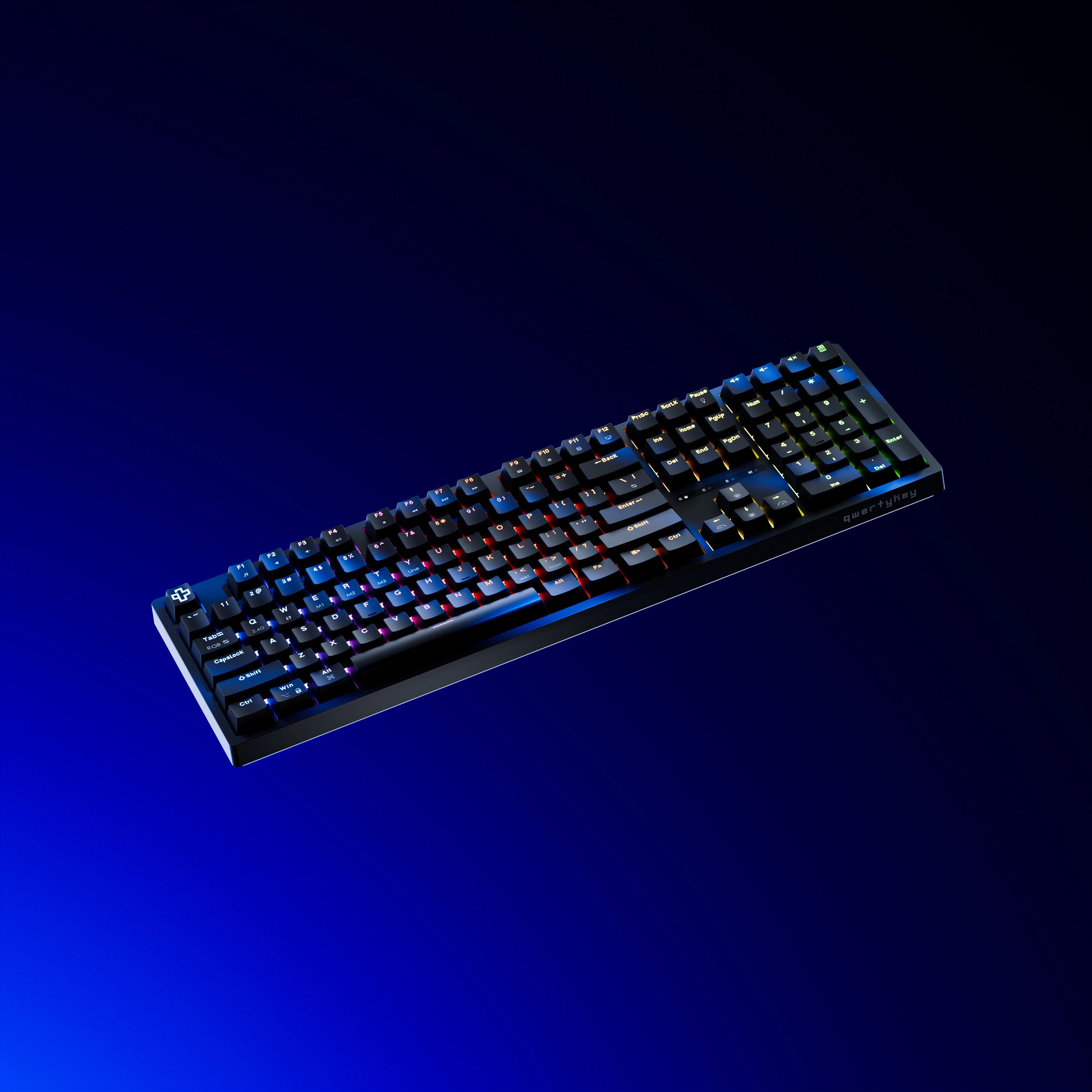 QwertyKey H100 Neagra Bluetooth Wireless Hotswap RGB Tastatura Mecanica Gaming