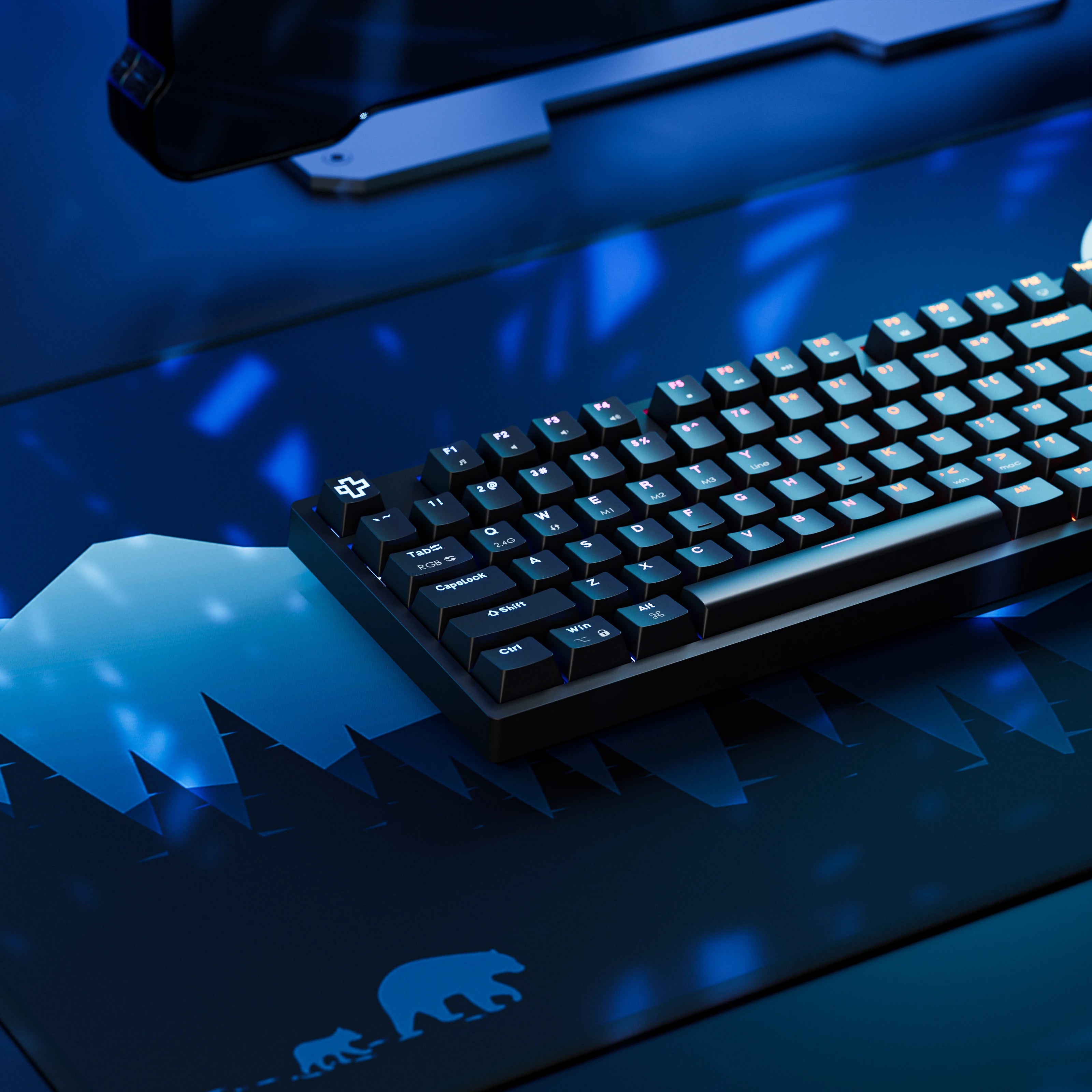 QwertyKey H100 Neagra Bluetooth Wireless Hotswap RGB Tastatura Mecanica Gaming