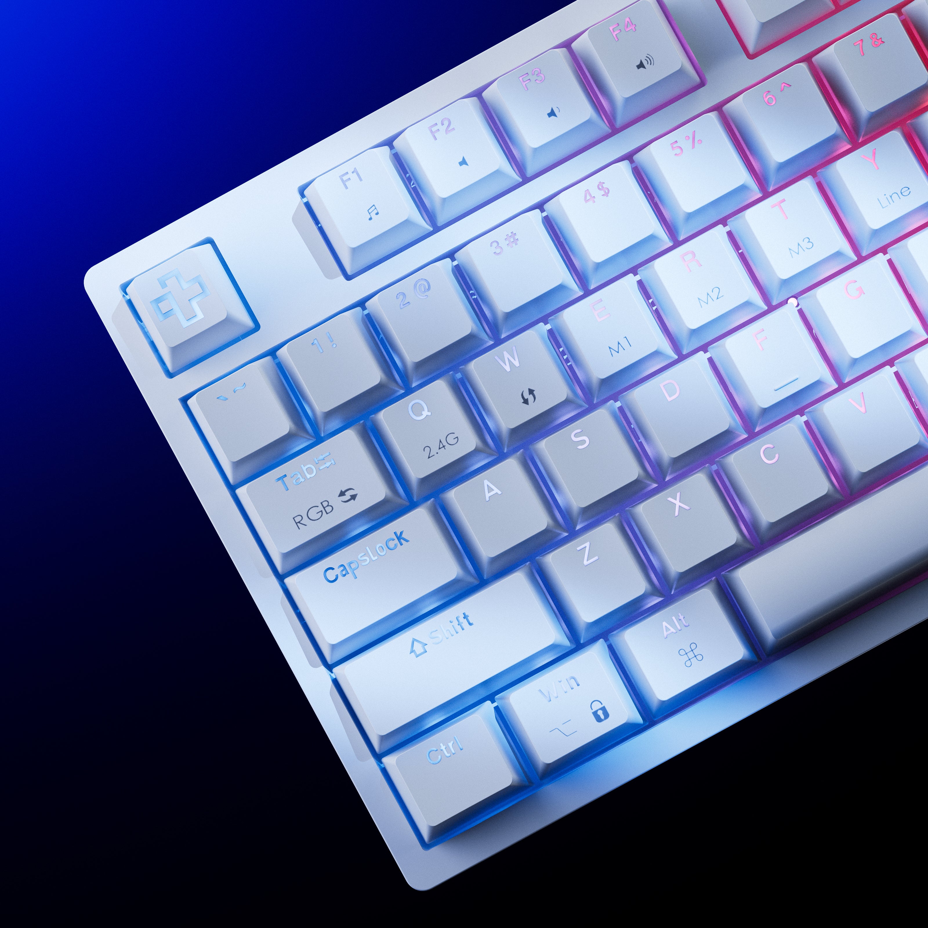 QwertyKey H100 White Bluetooth Wireless Hotswap RGB Mechanical Gaming Keyboard