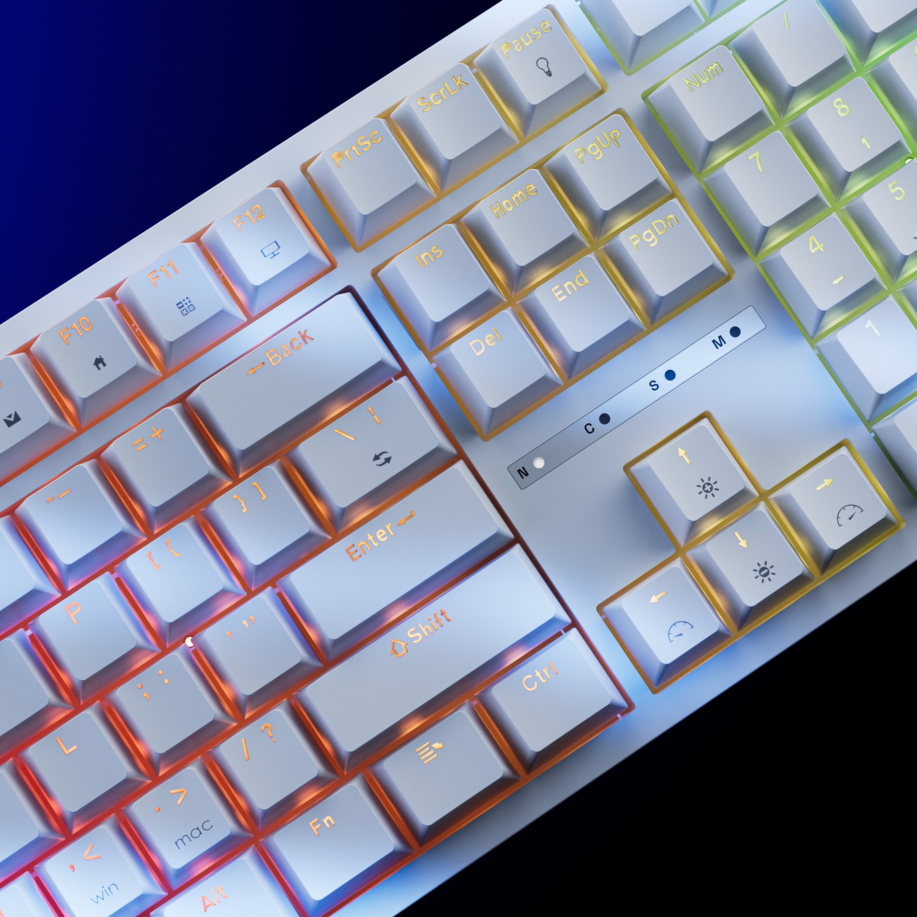 QwertyKey H100 White Bluetooth Wireless Hotswap RGB Mechanical Gaming Keyboard