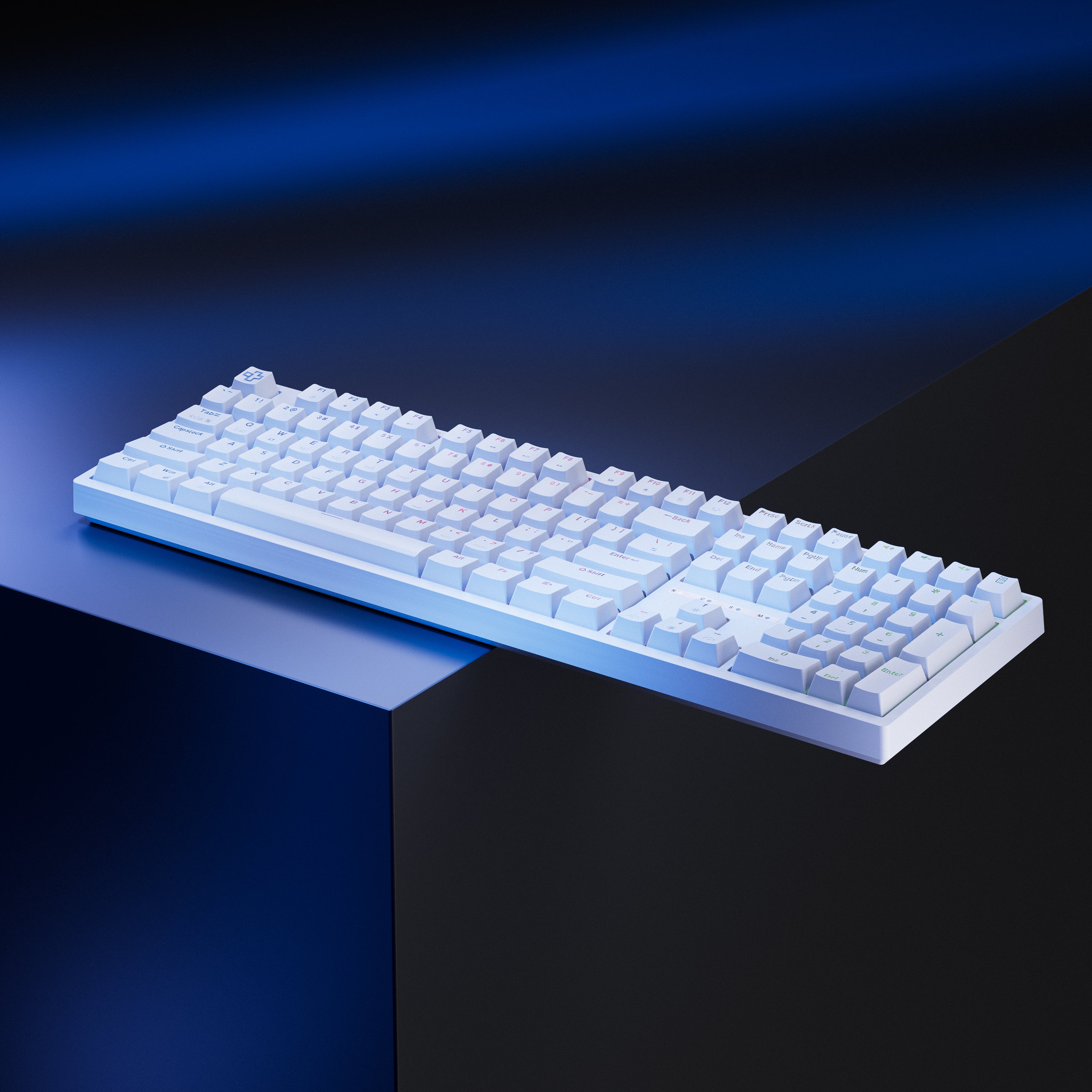 QwertyKey H100 White Bluetooth Wireless Hotswap RGB Mechanical Gaming Keyboard