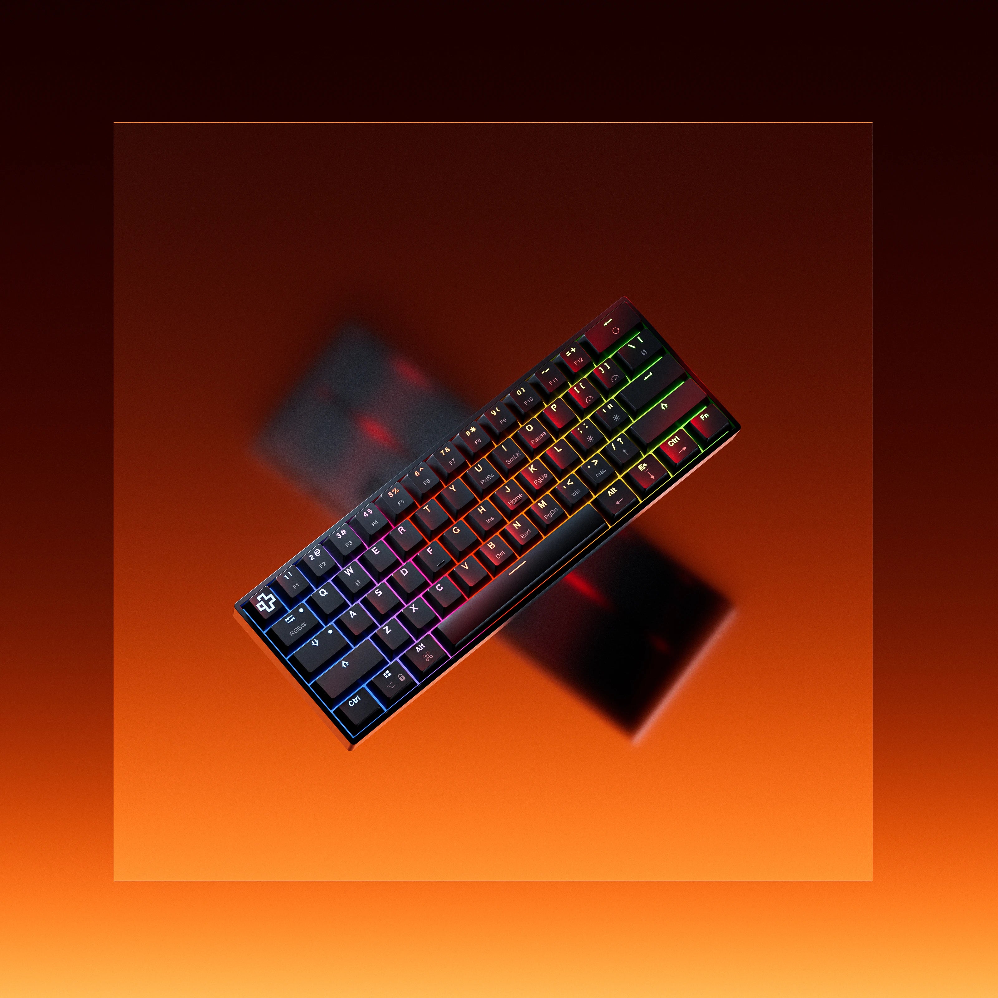 QwertyKey H61 Split Neagra Hotswap RGB Tastatura Mecanica Gaming