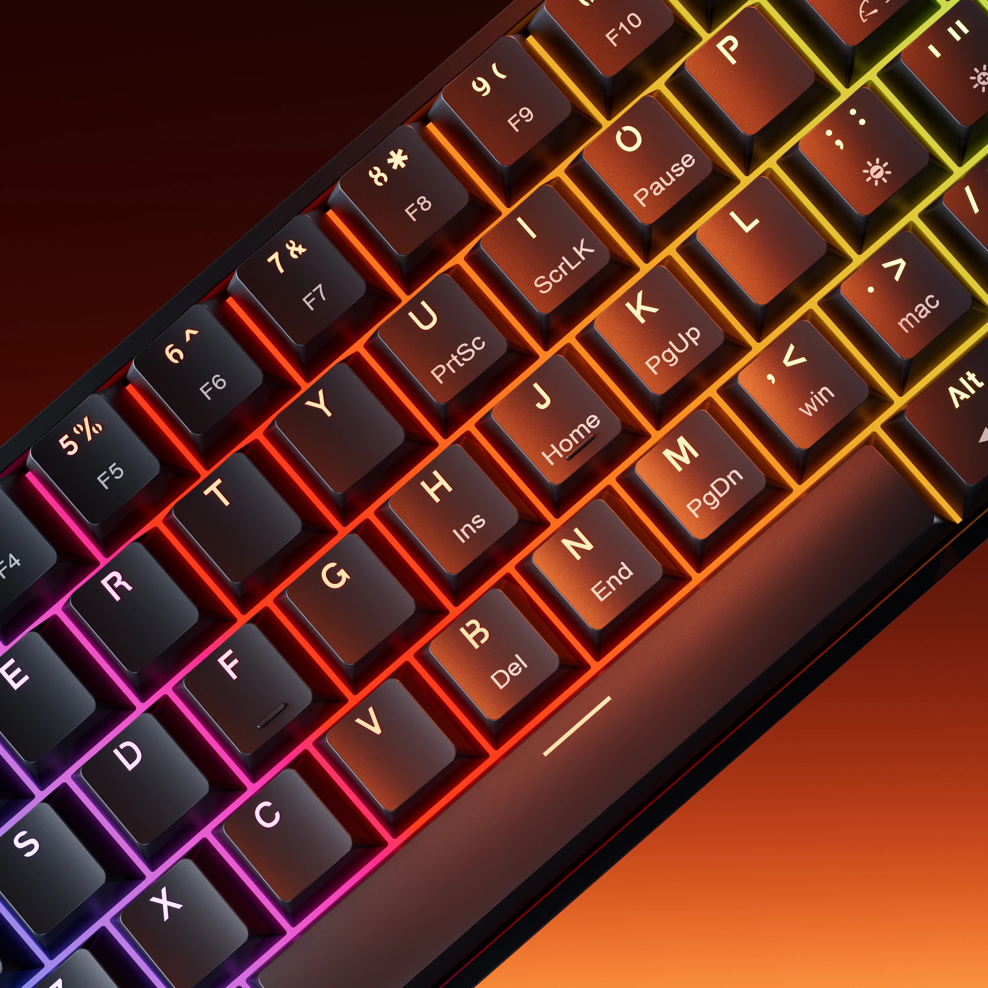 QwertyKey H61 Split Neagra Hotswap RGB Tastatura Mecanica Gaming