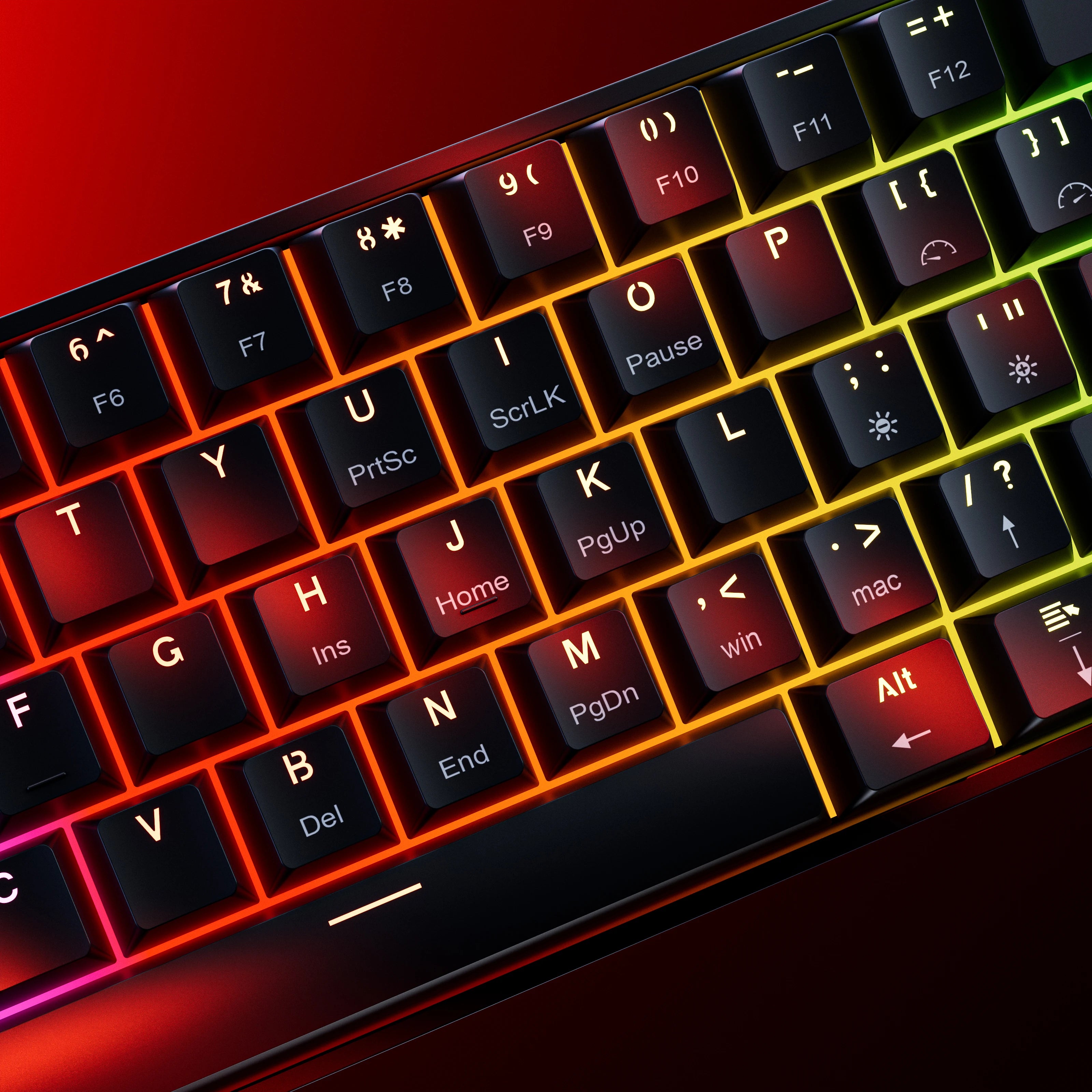 QwertyKey H61 Split Neagra Hotswap RGB Tastatura Mecanica Gaming