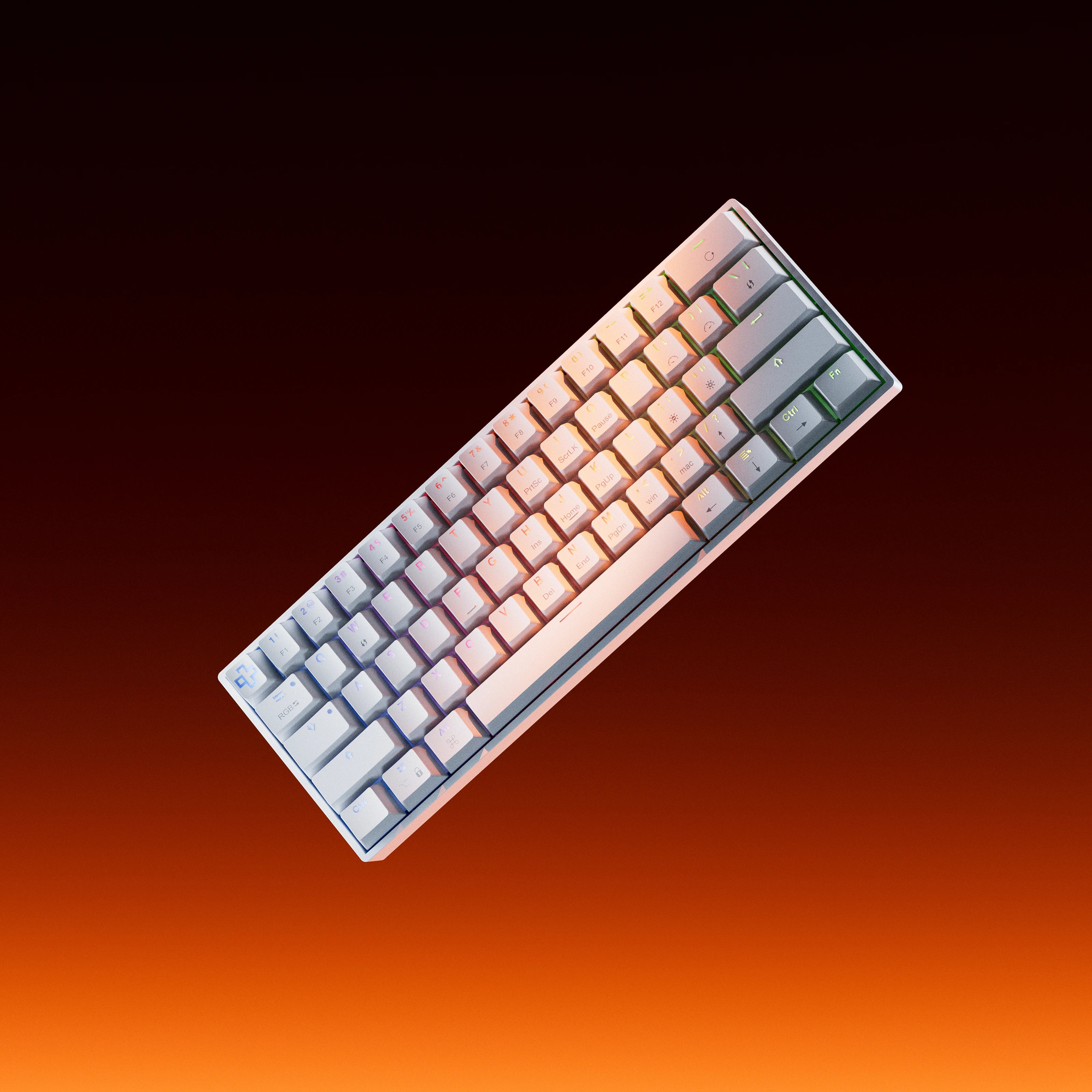 QwertyKey H61 Split Alba Hotswap RGB Tastatura Mecanica Gaming
