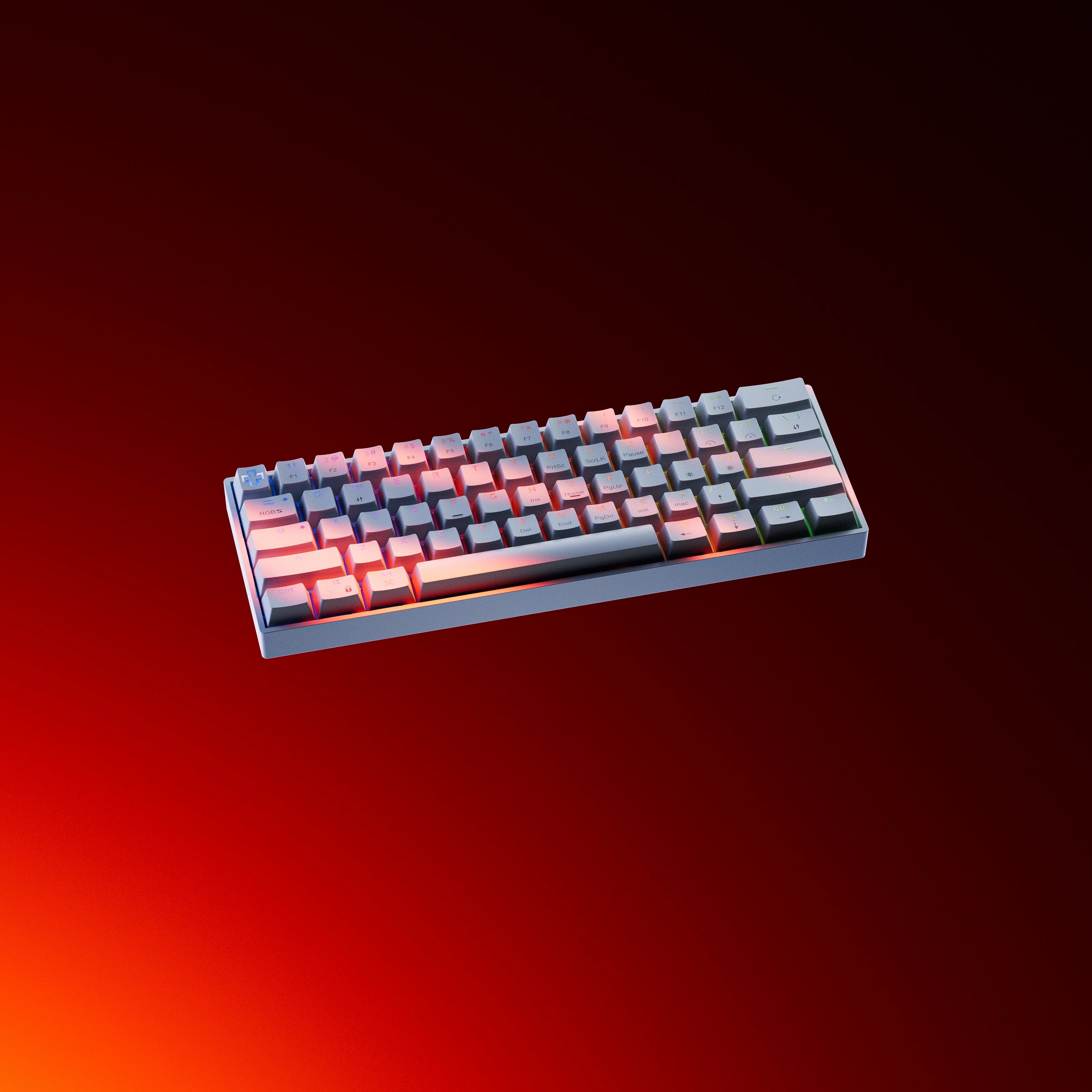 QwertyKey H61 Split Alba Hotswap RGB Tastatura Mecanica Gaming