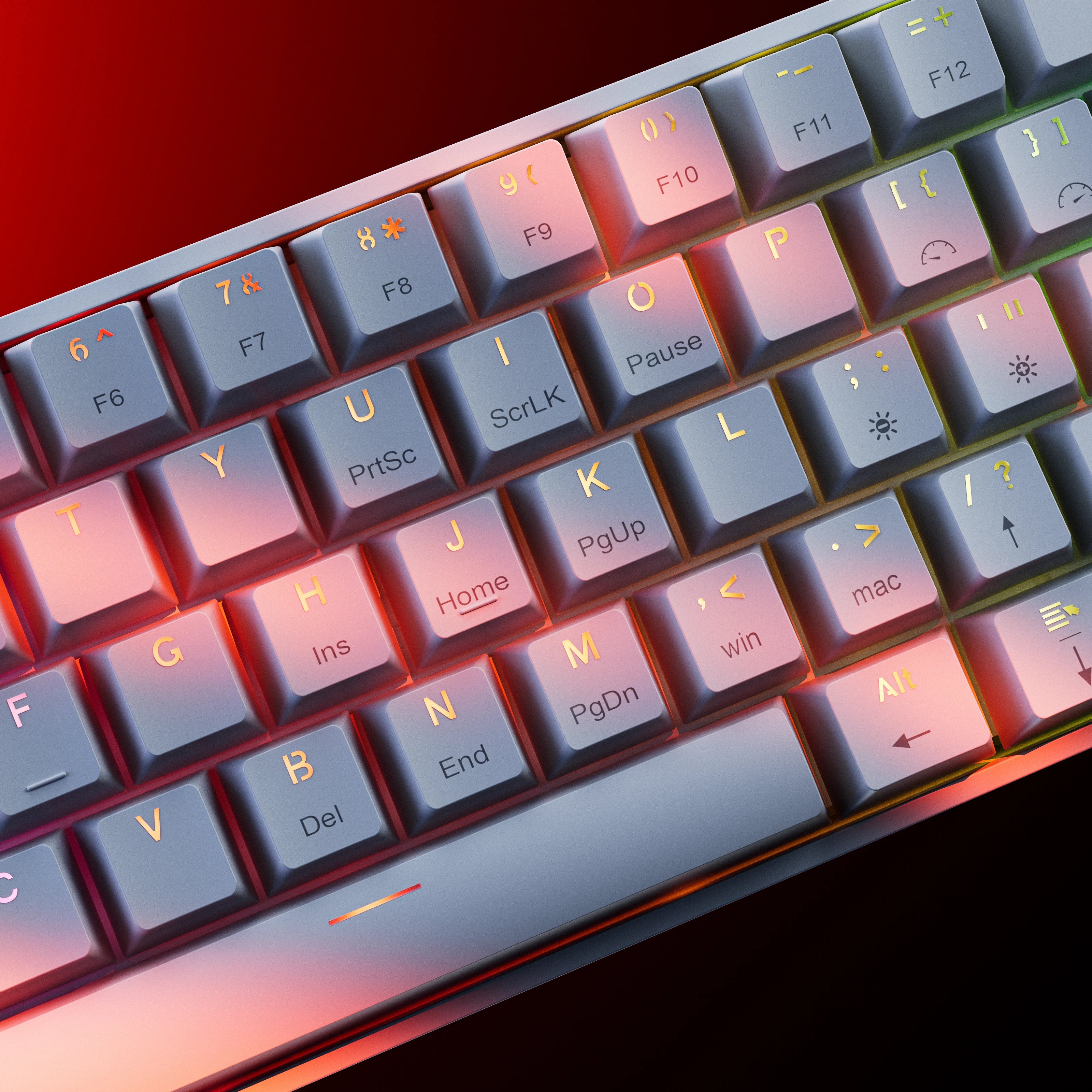 QwertyKey H61 Split Alba Hotswap RGB Tastatura Mecanica Gaming
