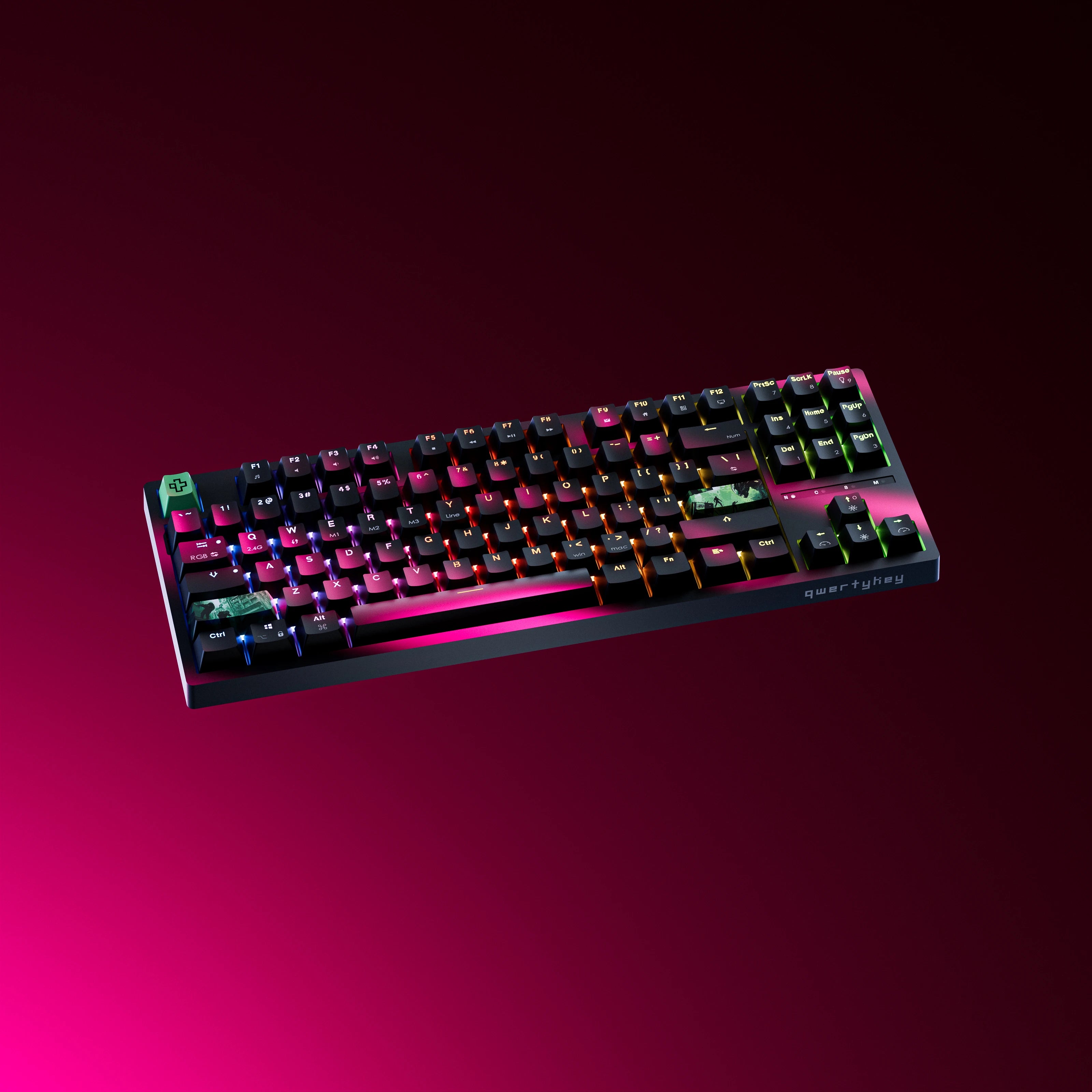QwertyKey H87 Neagra  Bluetooth Wireless Hotswap RGB Tastatura Mecanica Gaming