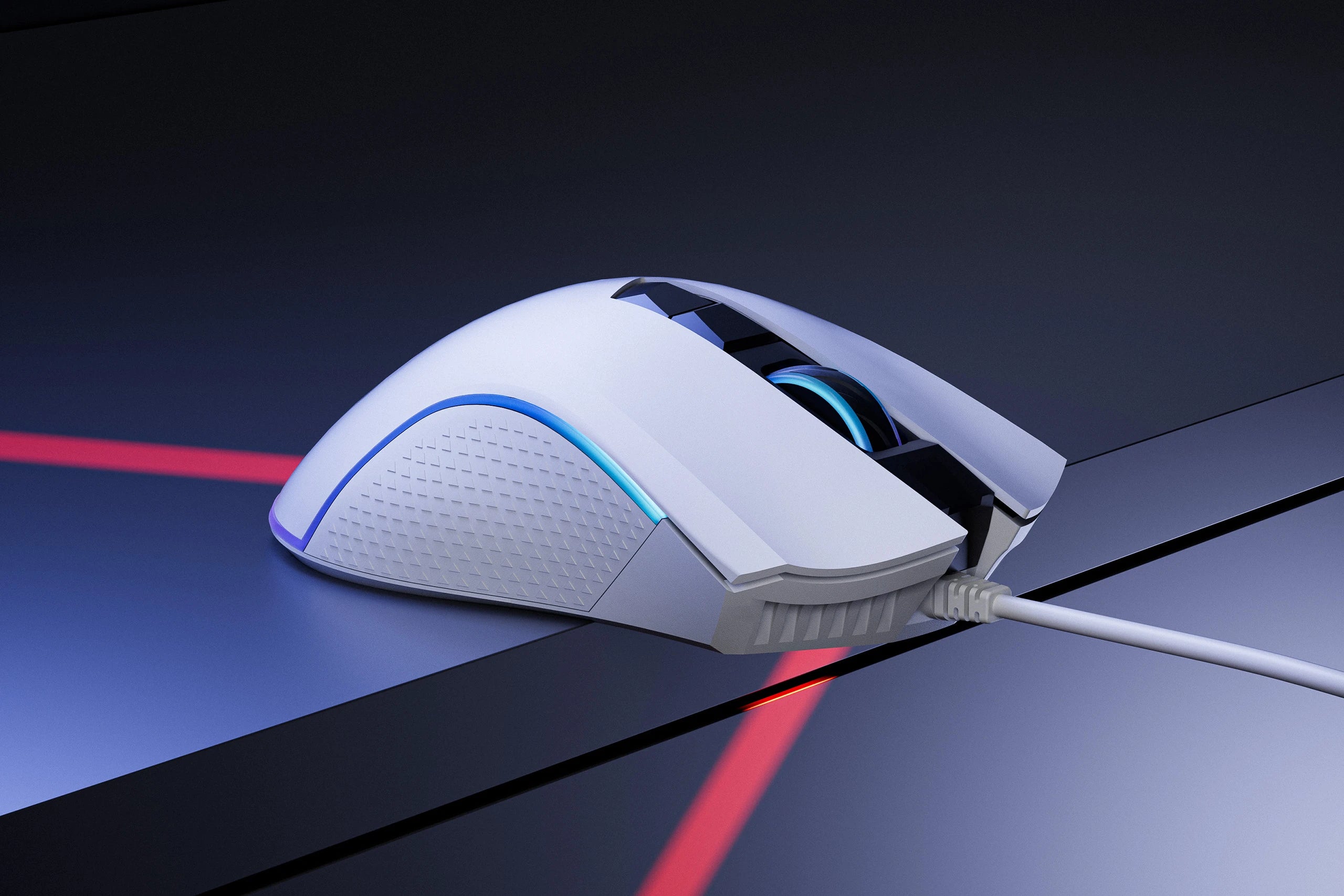 QwertyKey Forge Gaming Mouse, White, RGB, 12,000 DPI, Software