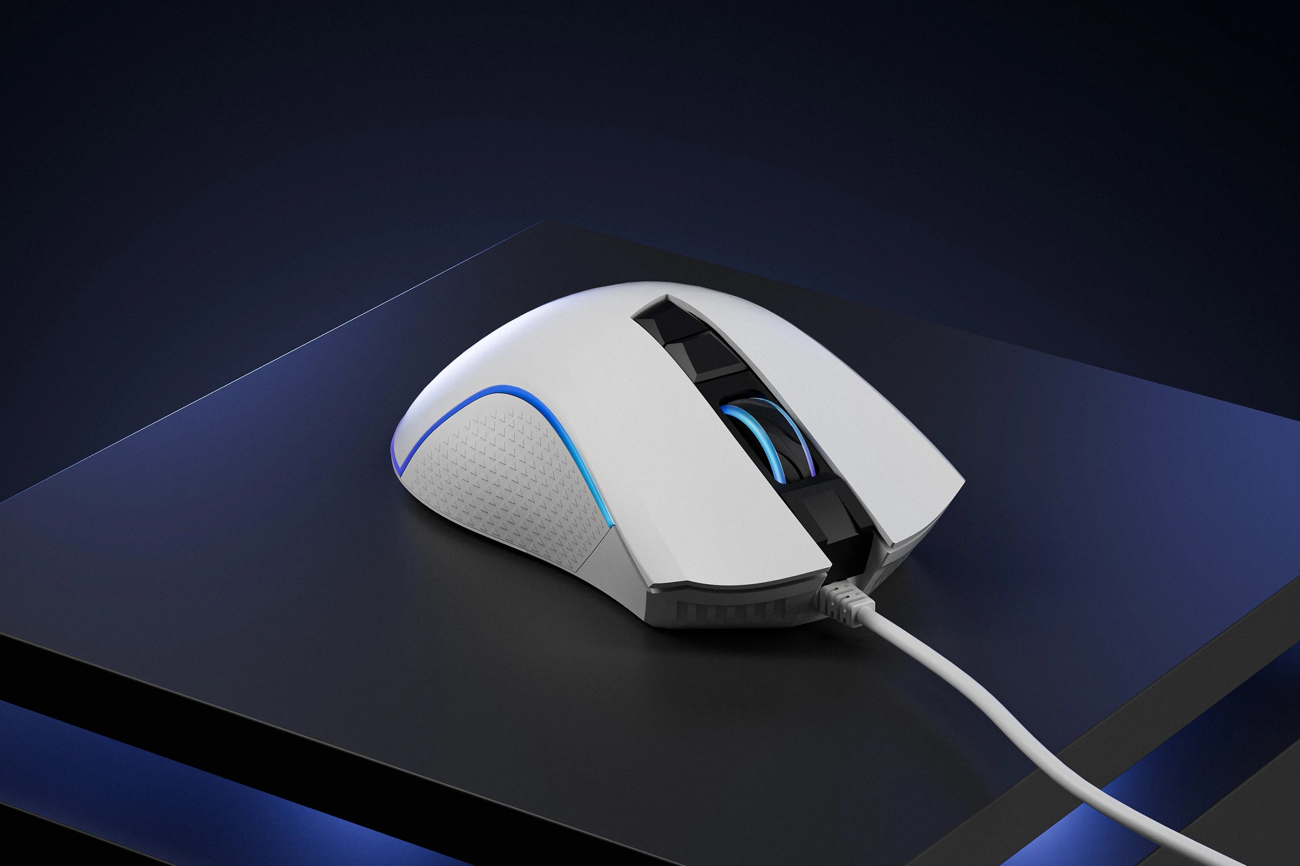 QwertyKey Forge Gaming Mouse, White, RGB, 12,000 DPI, Software
