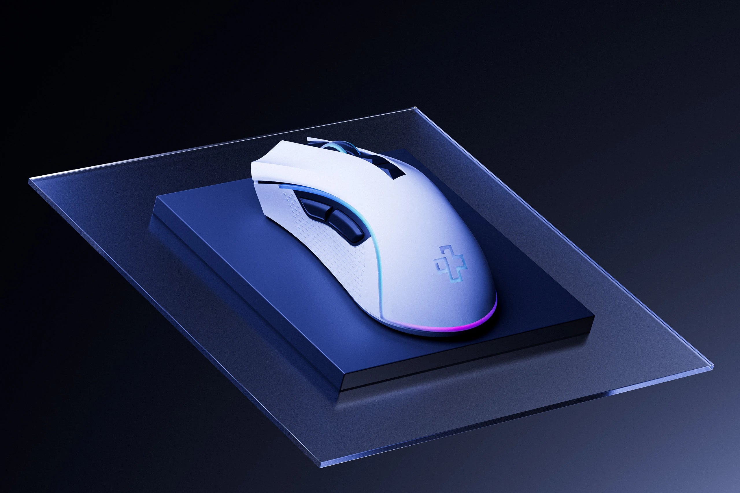QwertyKey Forge Gaming Mouse, White, RGB, 12,000 DPI, Software