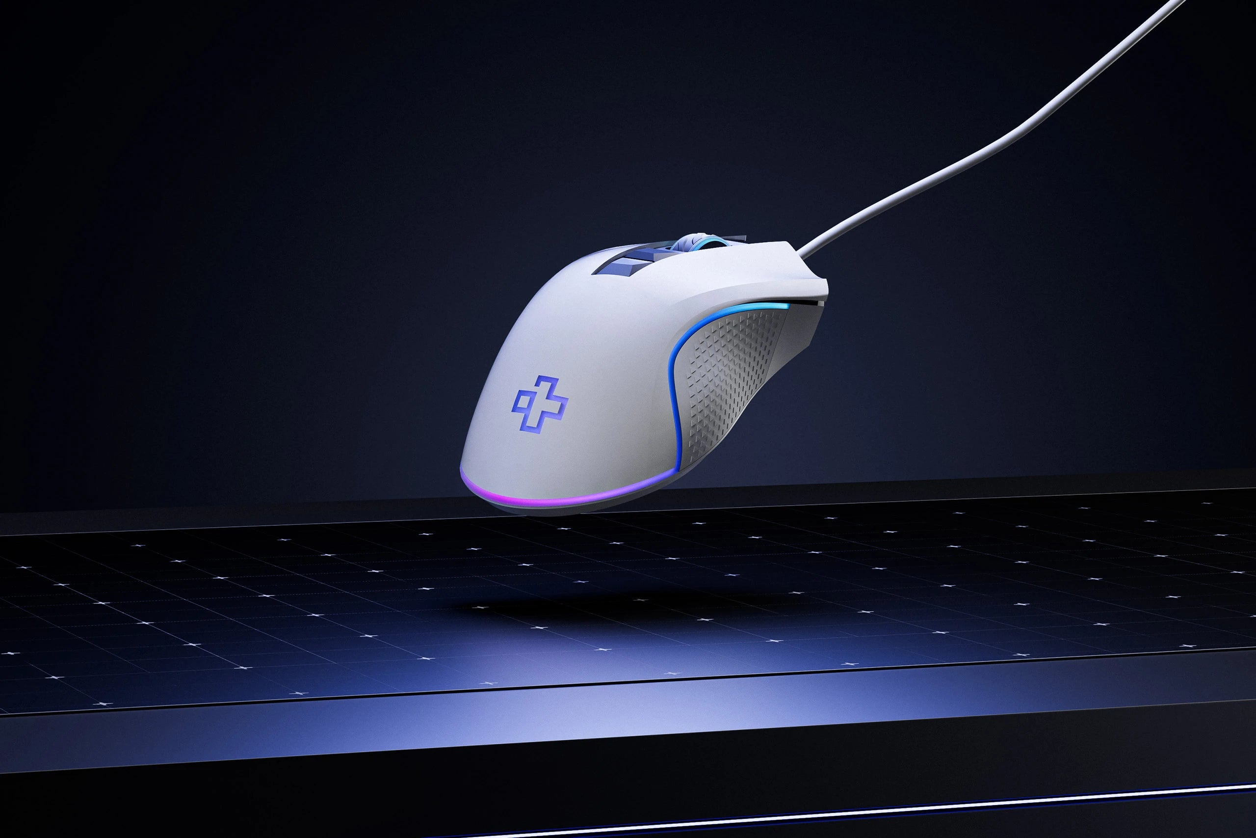 QwertyKey Forge Gaming Mouse, White, RGB, 12,000 DPI, Software