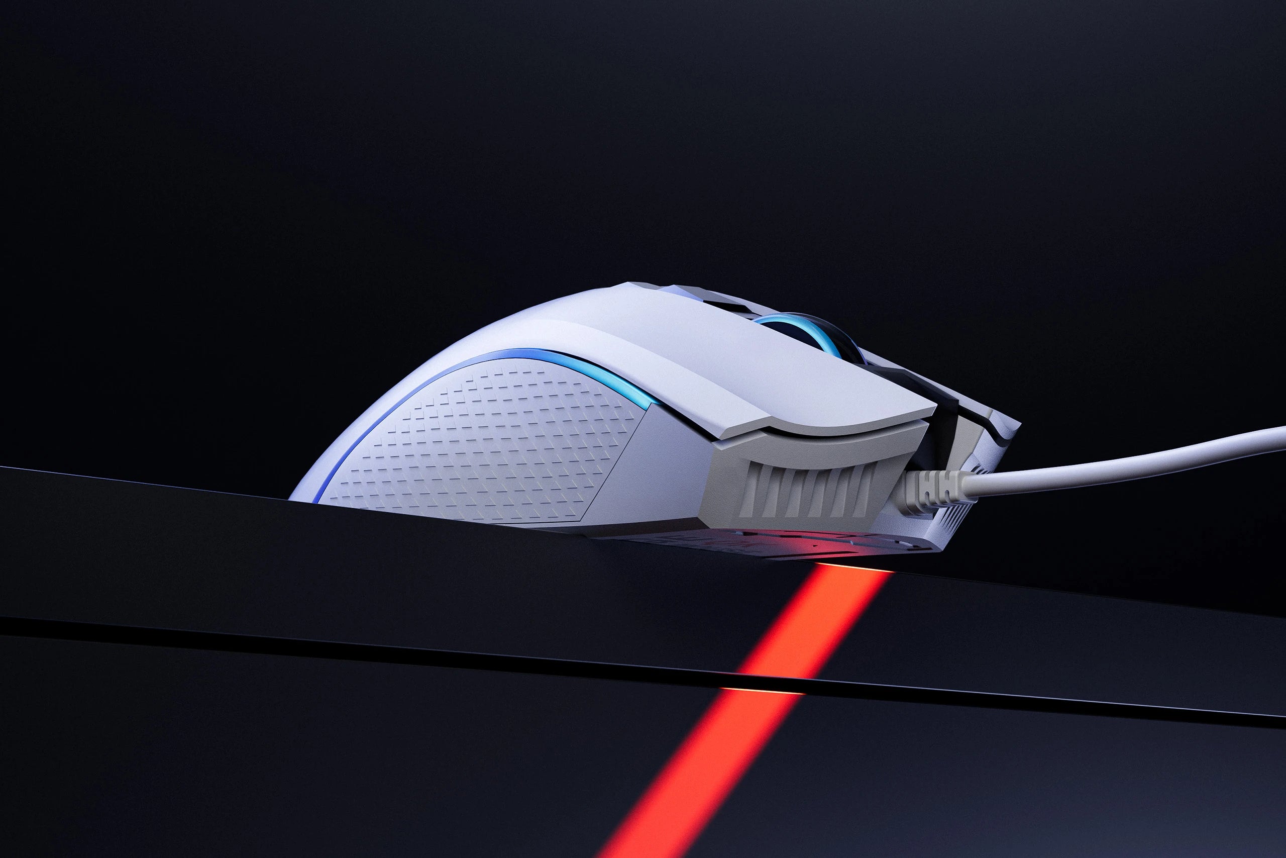 QwertyKey Forge Gaming Mouse, White, RGB, 12,000 DPI, Software
