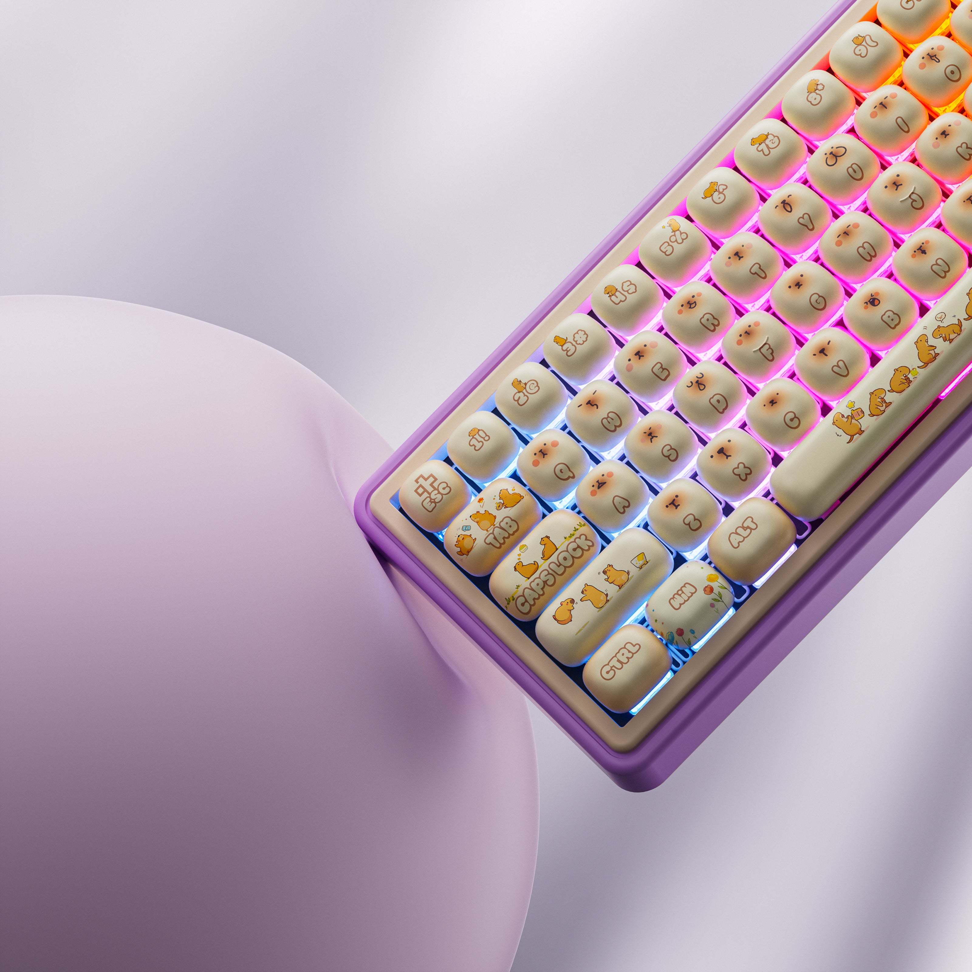 QwertyKey65 Pro Capybara Bluetooth Wireless VIA Hotswap RGB Mechanical Gaming Keyboard