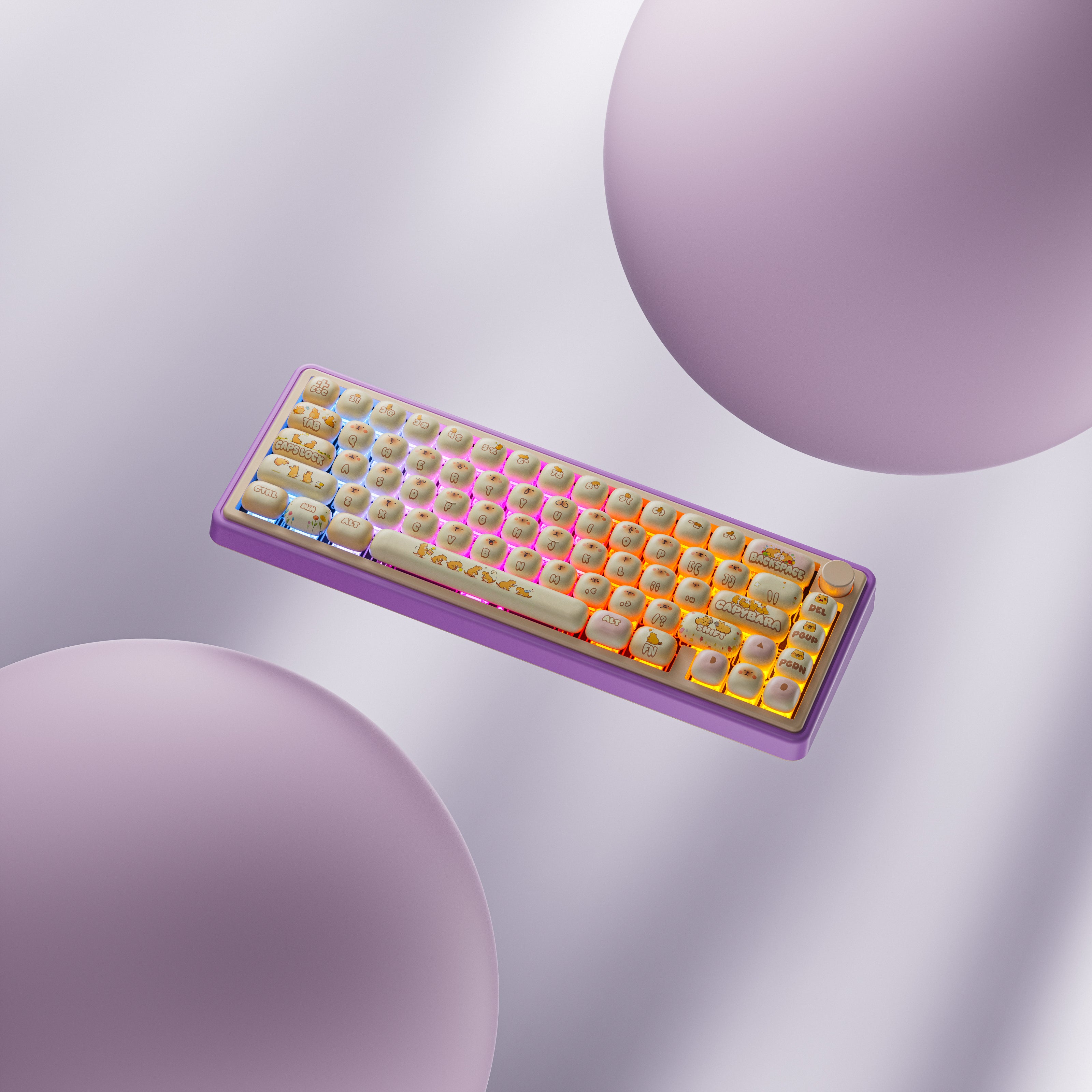 QwertyKey65 Pro Capybara Bluetooth Wireless VIA Hotswap RGB Mechanical Gaming Keyboard