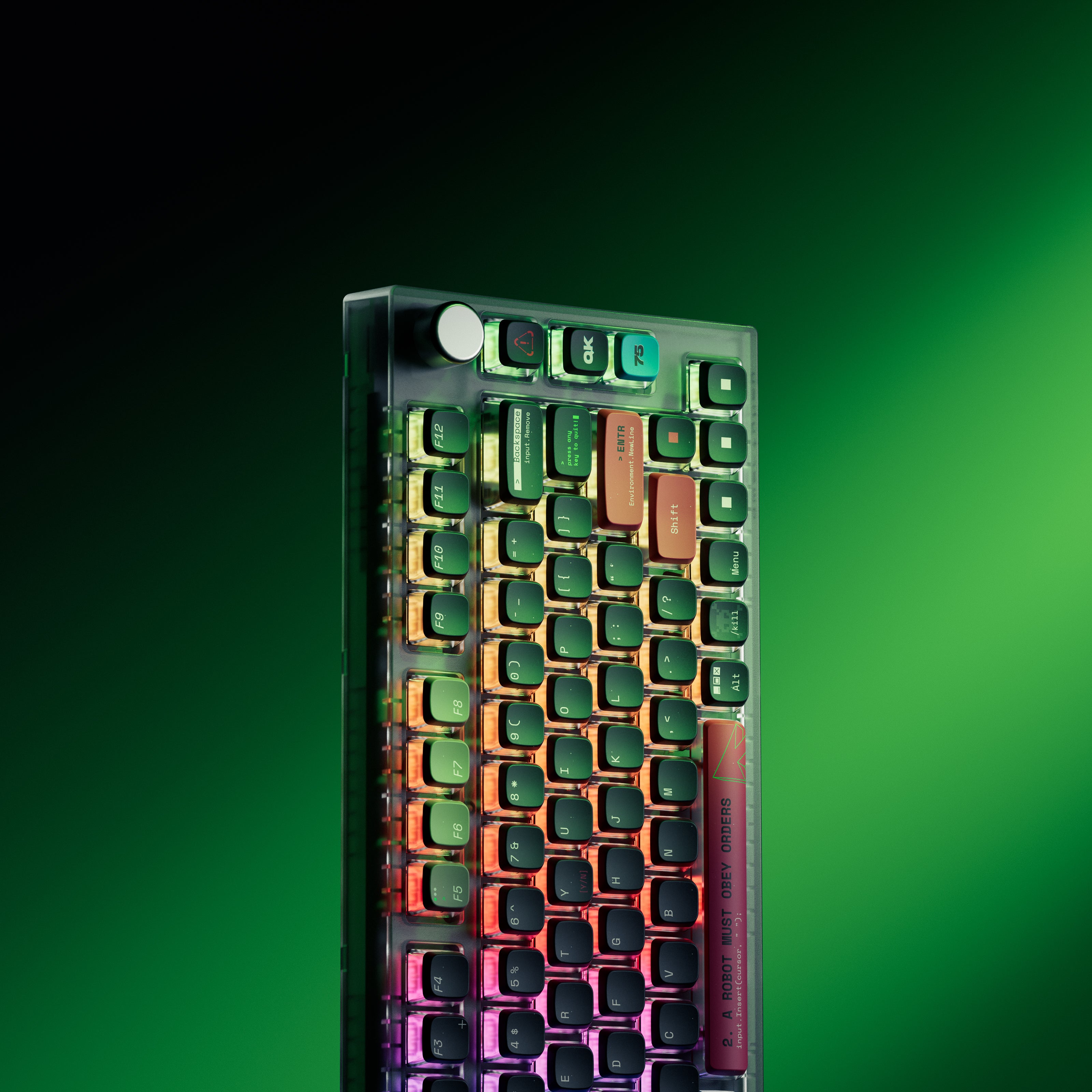QwertyKey75 Terminal Bluetooth Wireless Hotswap RGB VIA/QMK Gasket Mounted Gaming Mechanical Keyboard