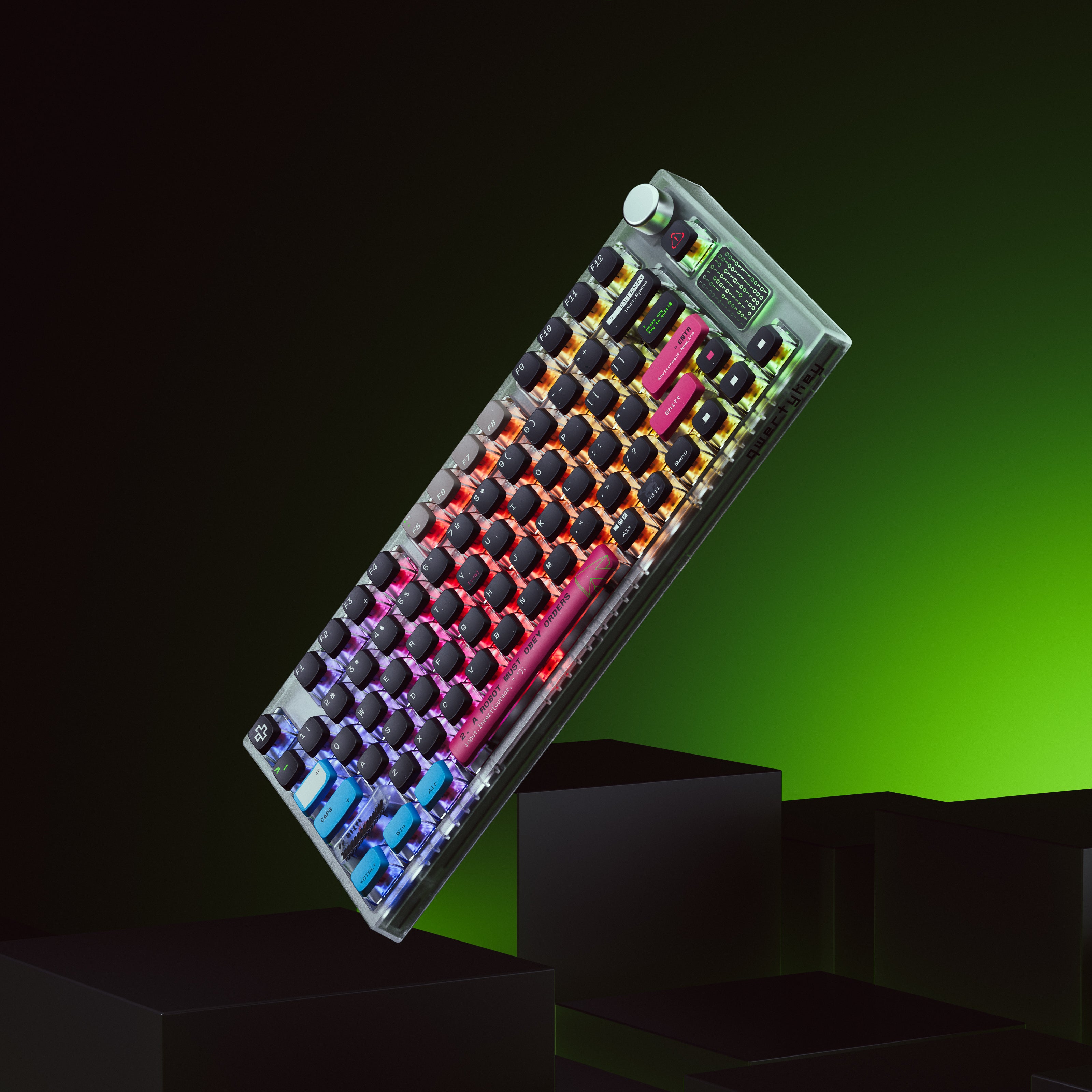 QwertyKey75 Terminal Bluetooth Wireless Hotswap RGB VIA/QMK Gasket Mounted Gaming Mechanical Keyboard
