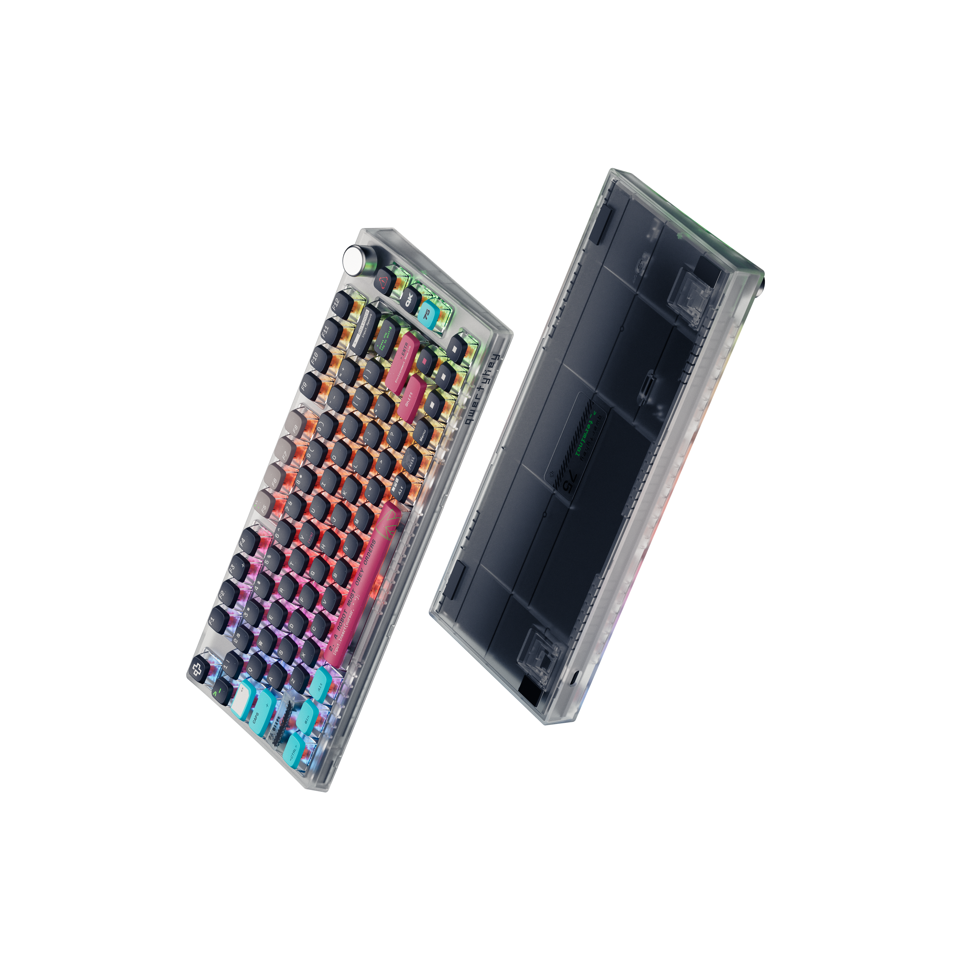 QwertyKey75 Terminal Bluetooth Wireless Hotswap RGB VIA/QMK Gasket Mounted Gaming Mechanical Keyboard
