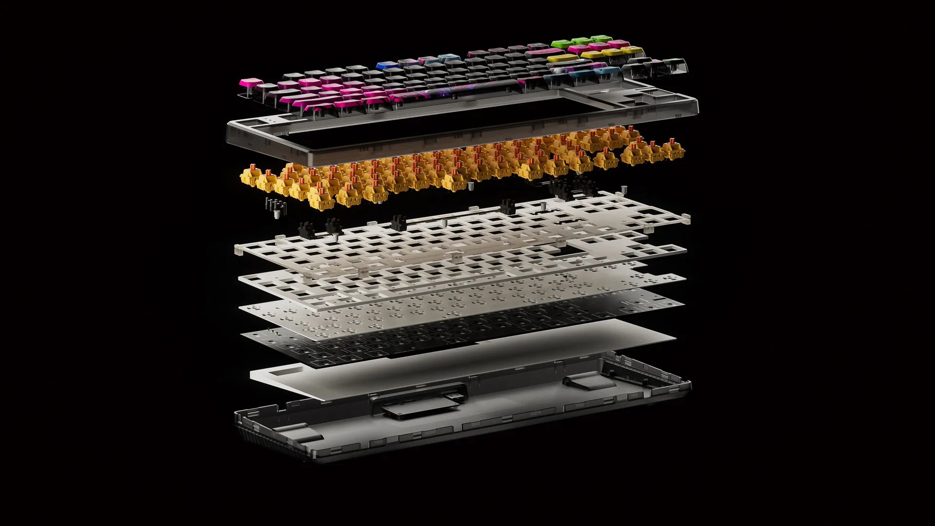 QwertyKey80 War Bluetooth Wireless Hotswap RGB QMK/VIA Gasket Mounted Gaming Mechanical Keyboard with Screen