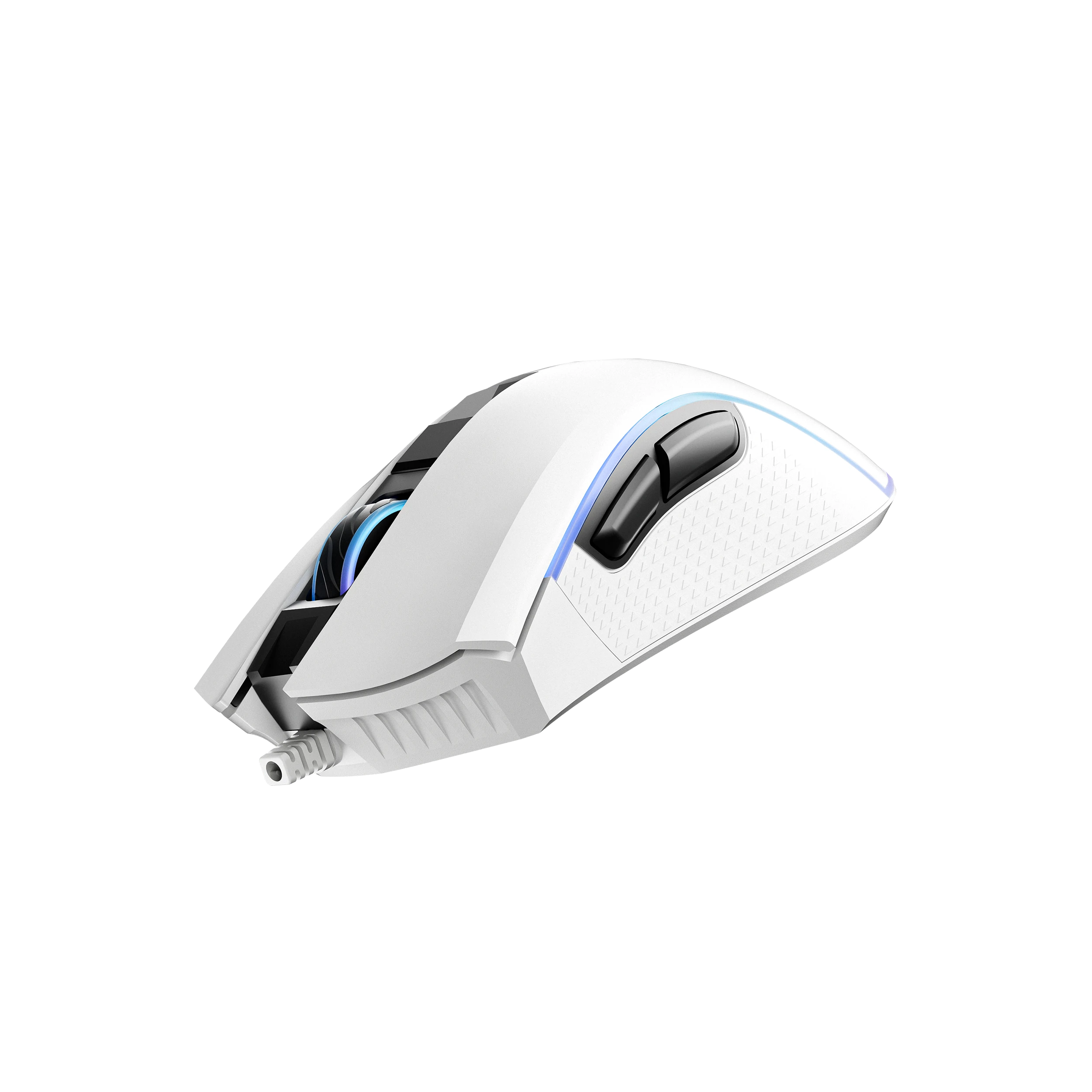 QwertyKey Forge Gaming Mouse, White, RGB, 12,000 DPI, Software