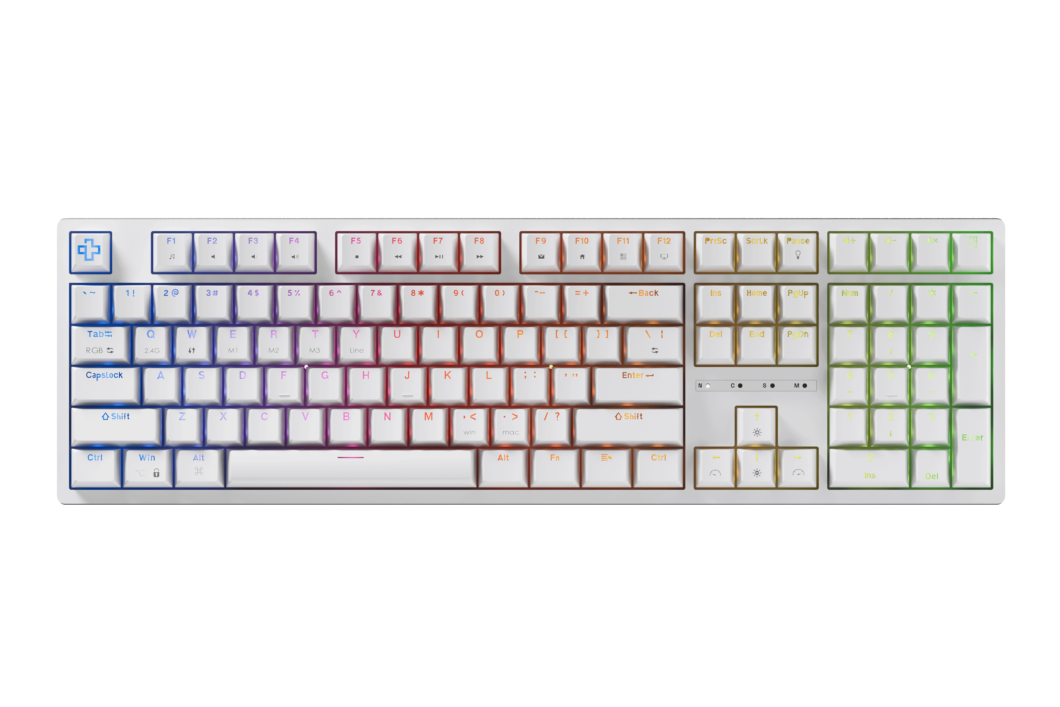 QwertyKey H100 White Bluetooth Wireless Hotswap RGB Mechanical Gaming Keyboard