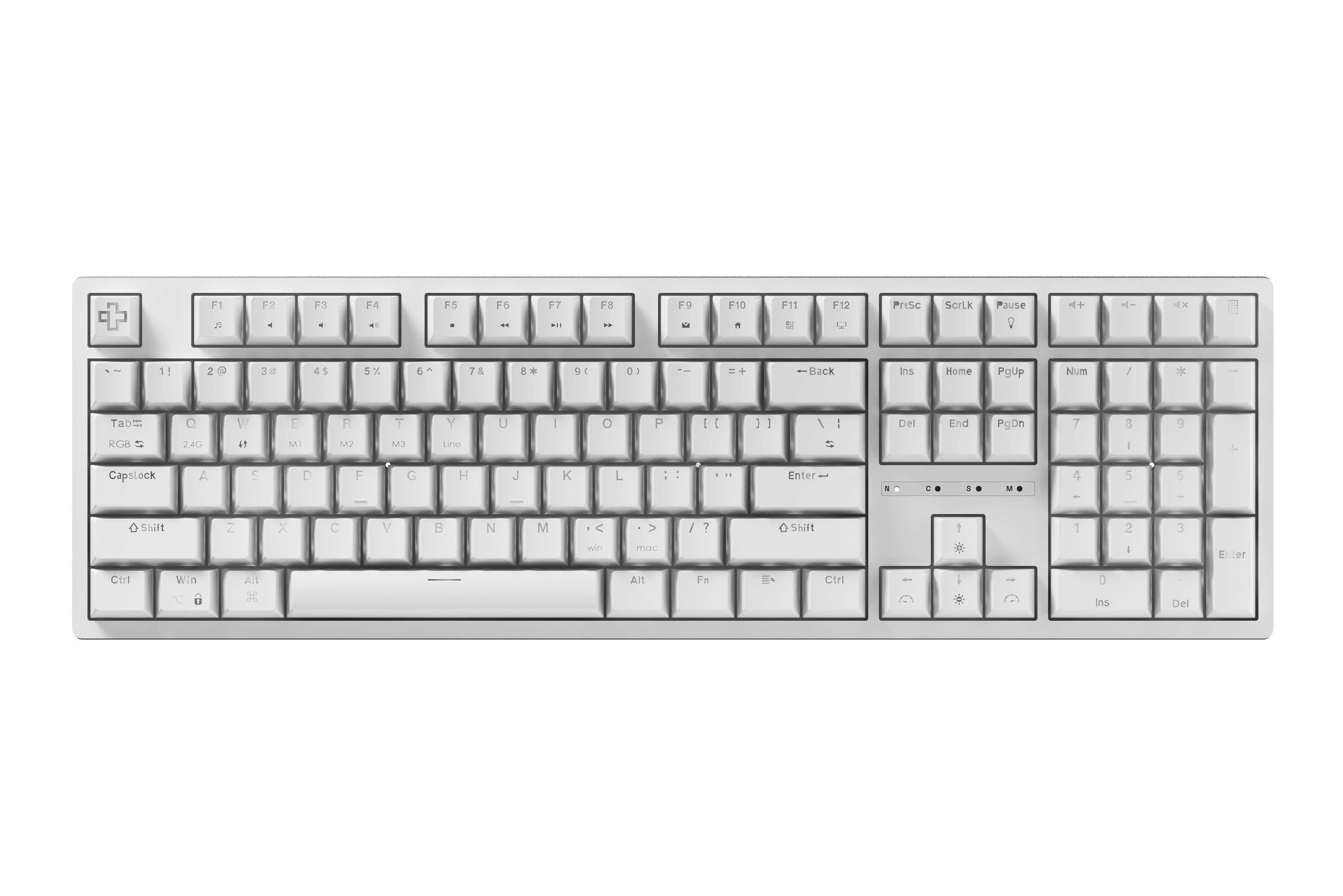 QwertyKey H100 White Bluetooth Wireless Hotswap RGB Mechanical Gaming Keyboard