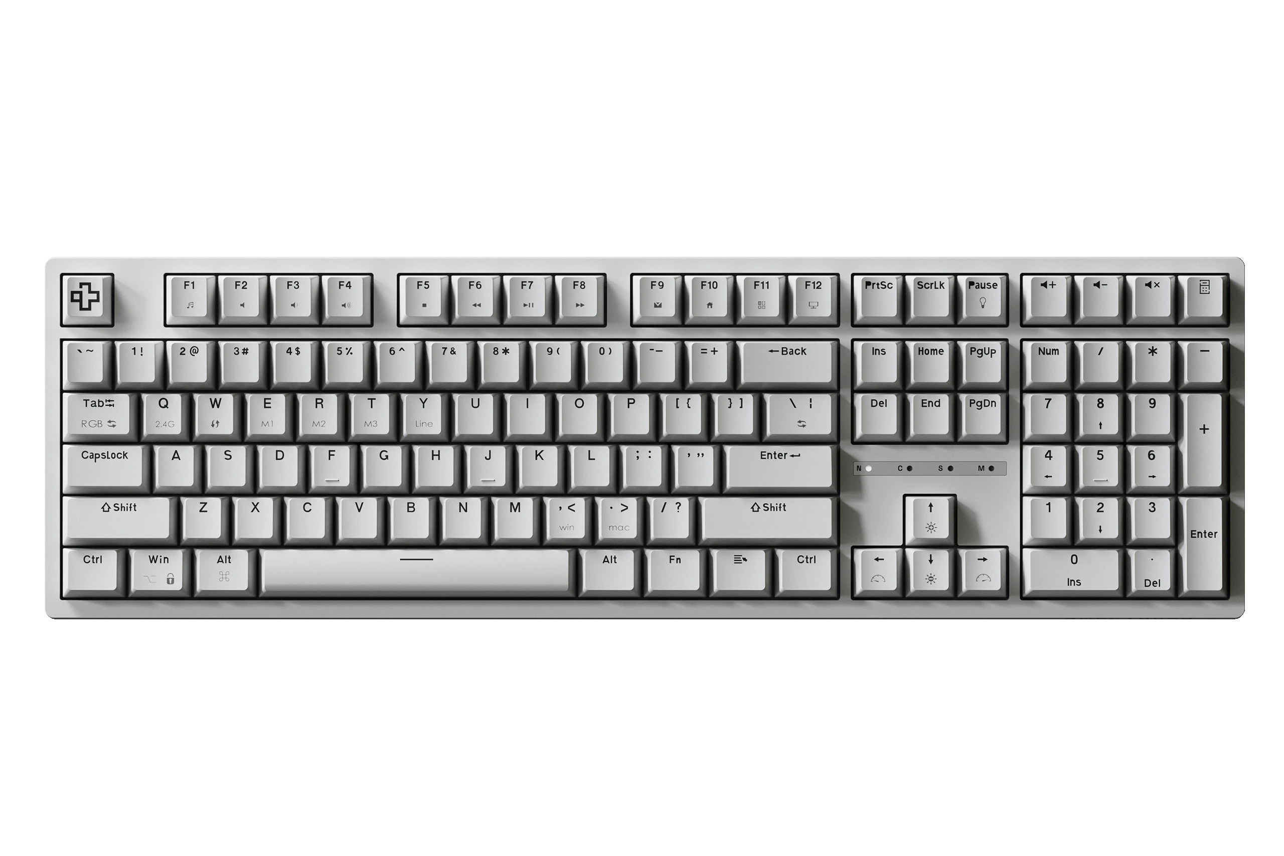 QwertyKey H100 White Bluetooth Wireless Hotswap RGB Mechanical Gaming Keyboard