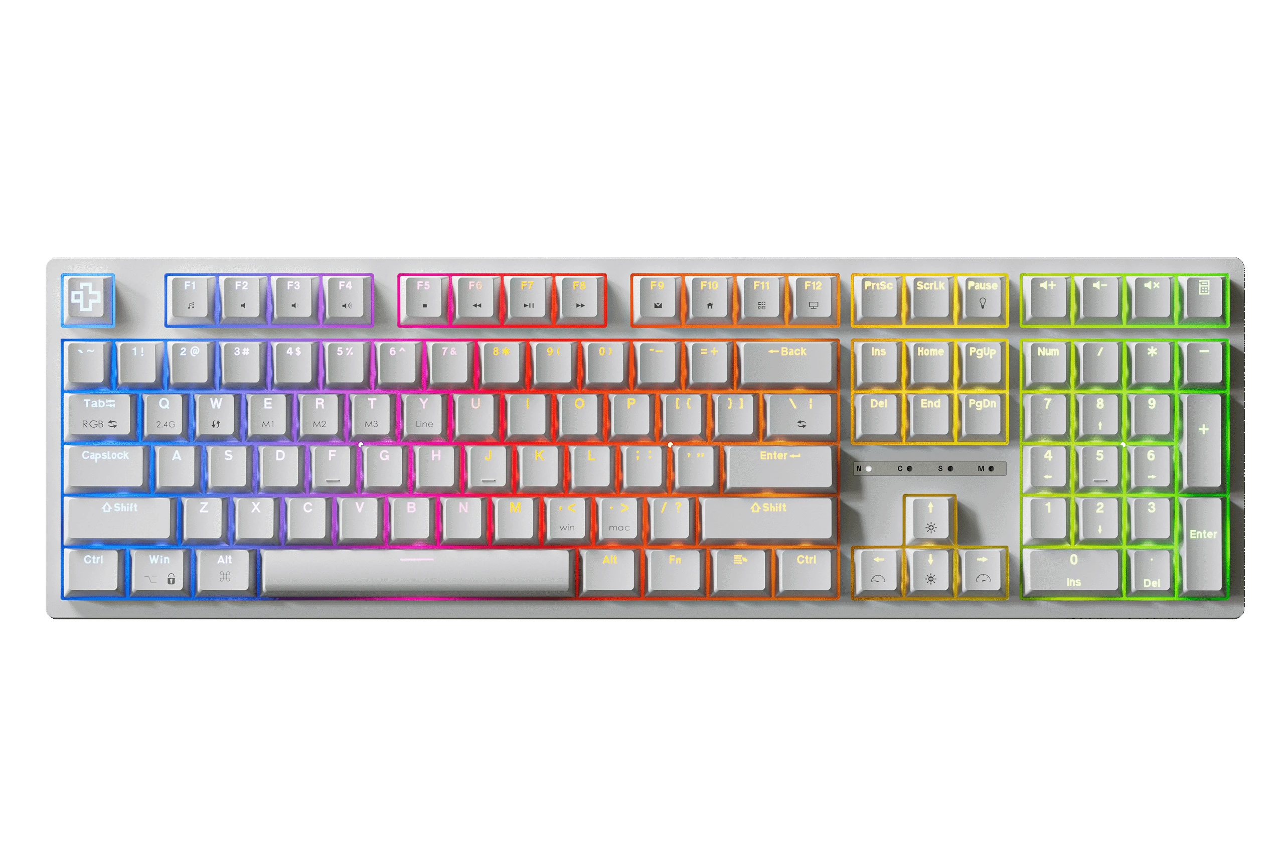QwertyKey H100 White Bluetooth Wireless Hotswap RGB Mechanical Gaming Keyboard