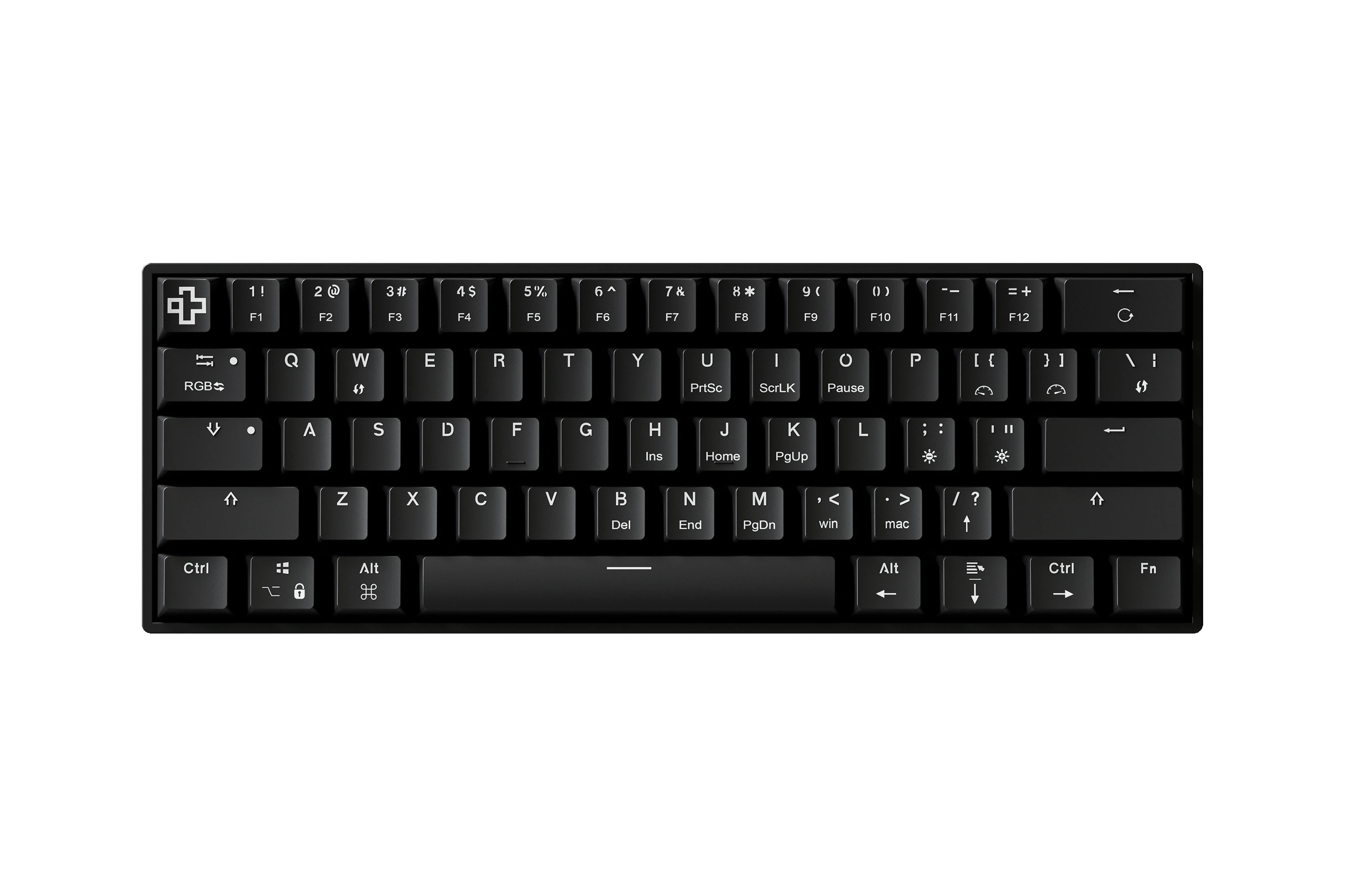 QwertyKey H61 Split Black Hotswap RGB Mechanical Gaming Keyboard