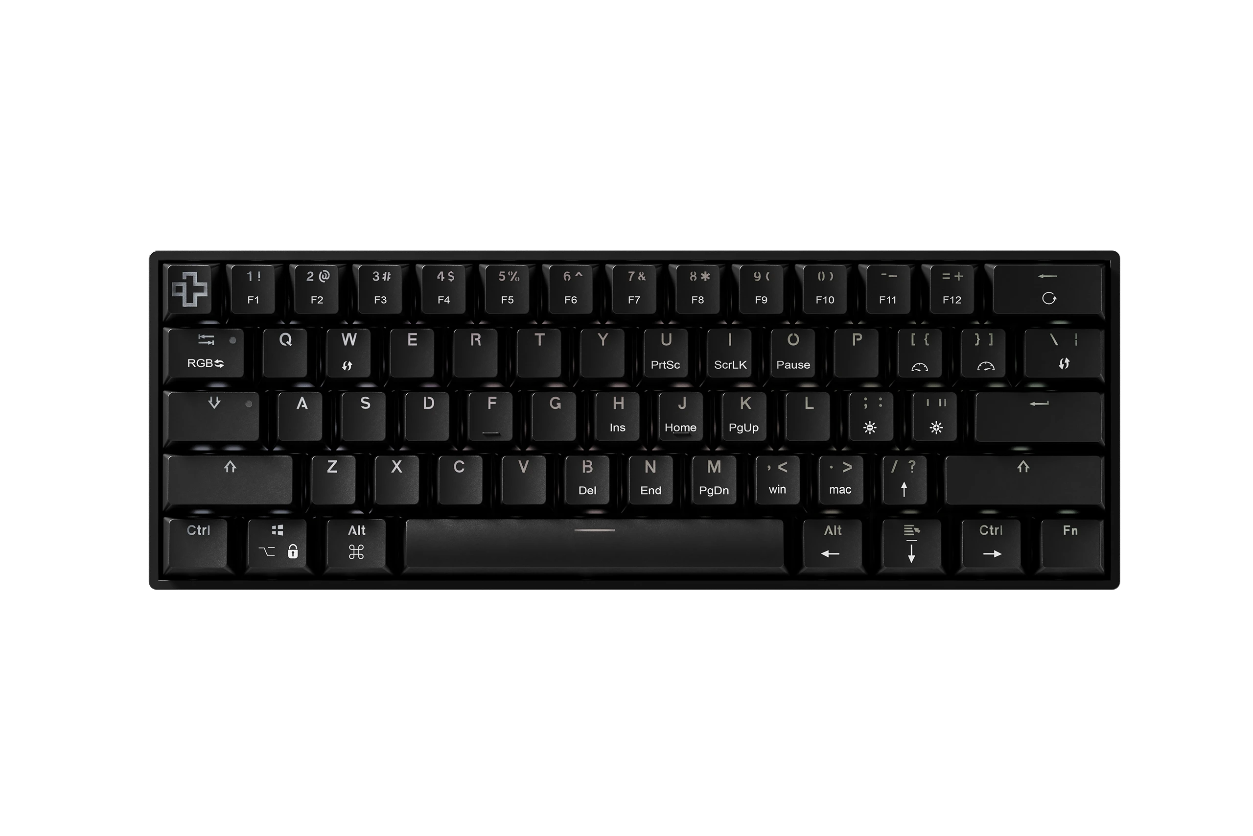 QwertyKey H61 Split Black Hotswap RGB Mechanical Gaming Keyboard
