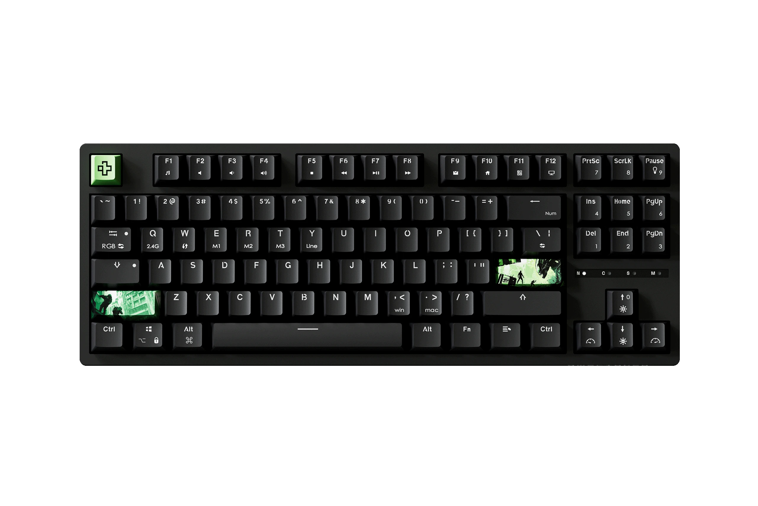 QwertyKey H87 Black Bluetooth Wireless Hotswap RGB Gaming Mechanical Keyboard