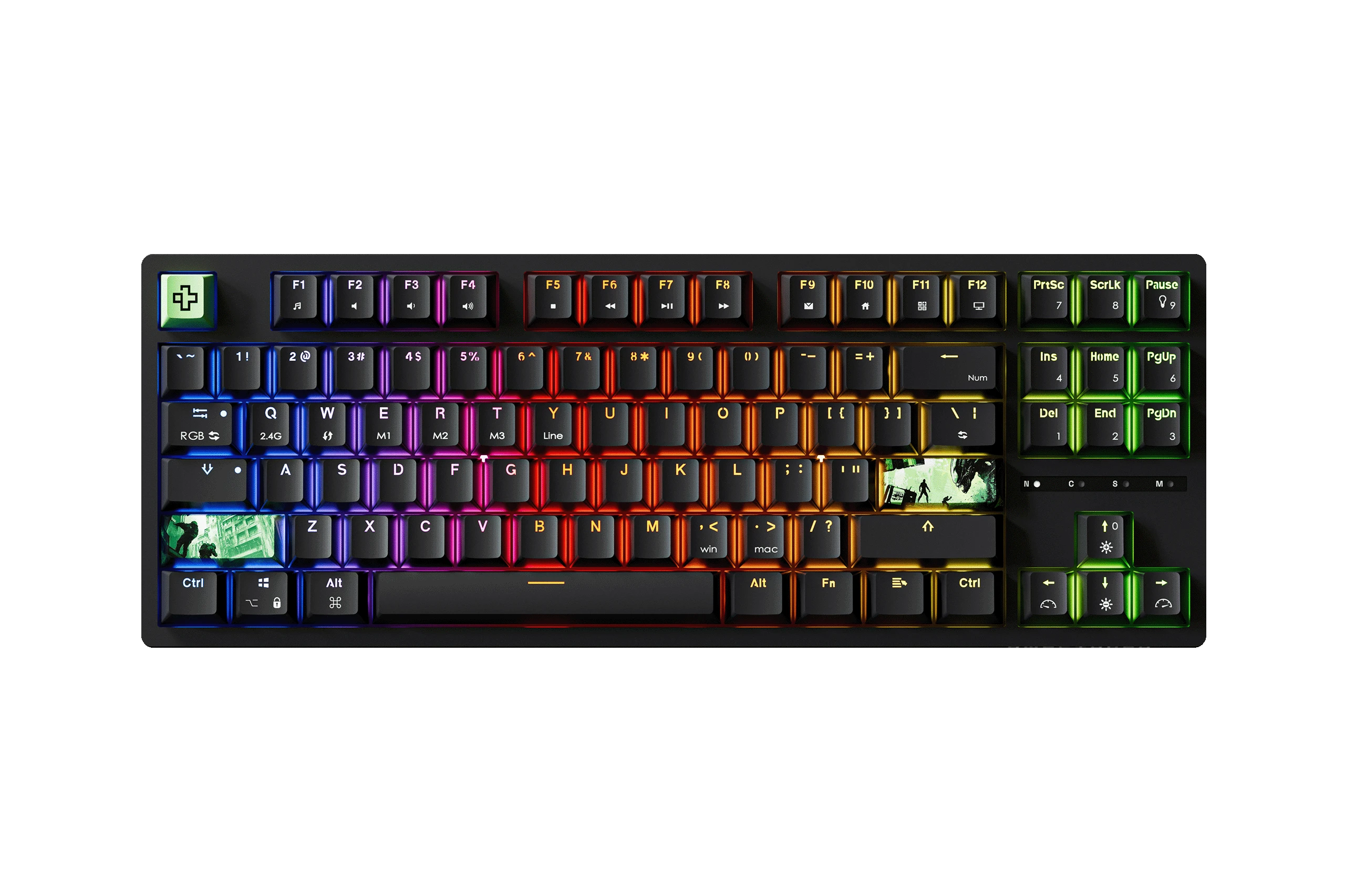 QwertyKey H87 Black Bluetooth Wireless Hotswap RGB Gaming Mechanical Keyboard