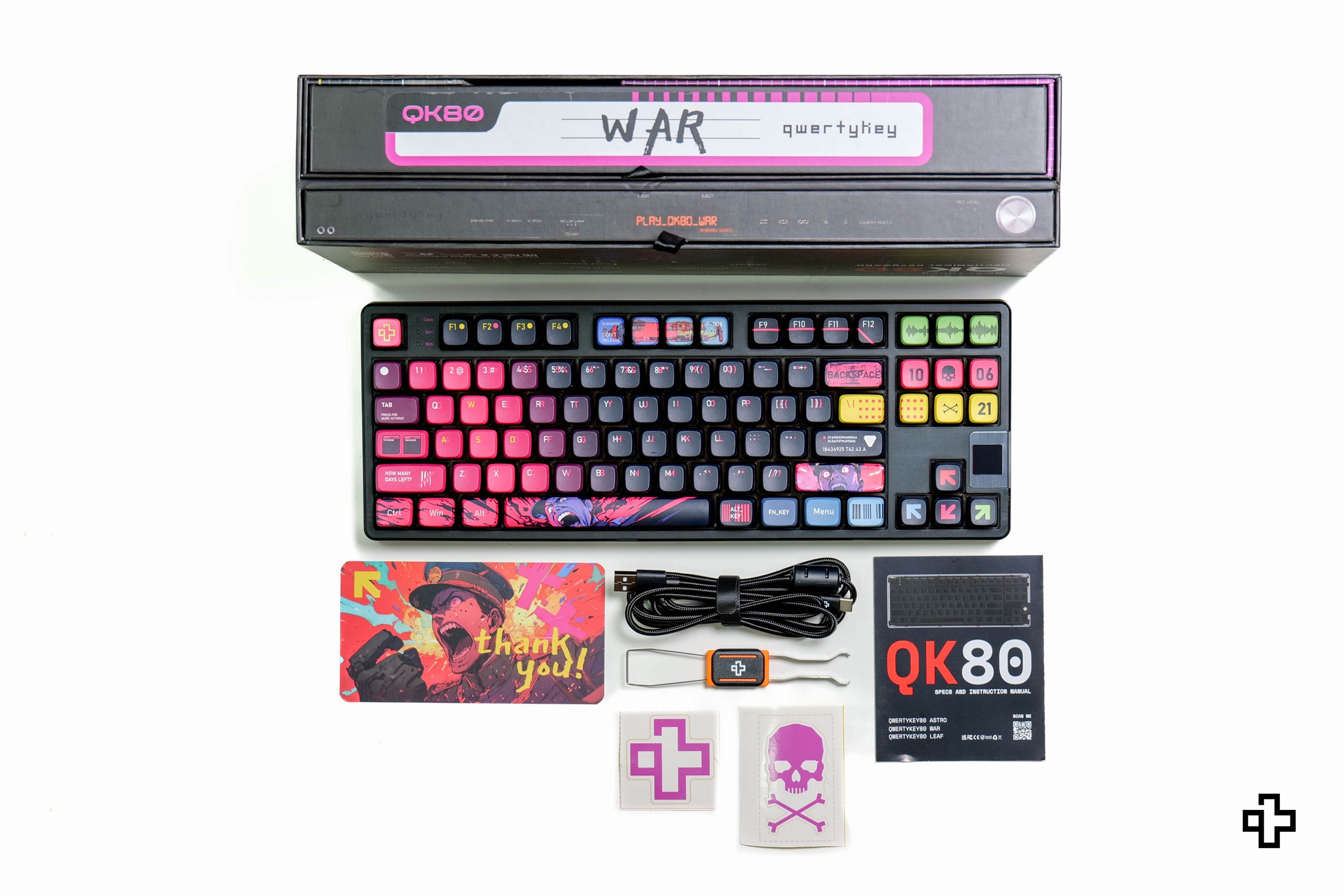 QwertyKey80 War Bluetooth Wireless Hotswap RGB QMK/VIA Gasket Mounted Gaming Mechanical Keyboard with Screen