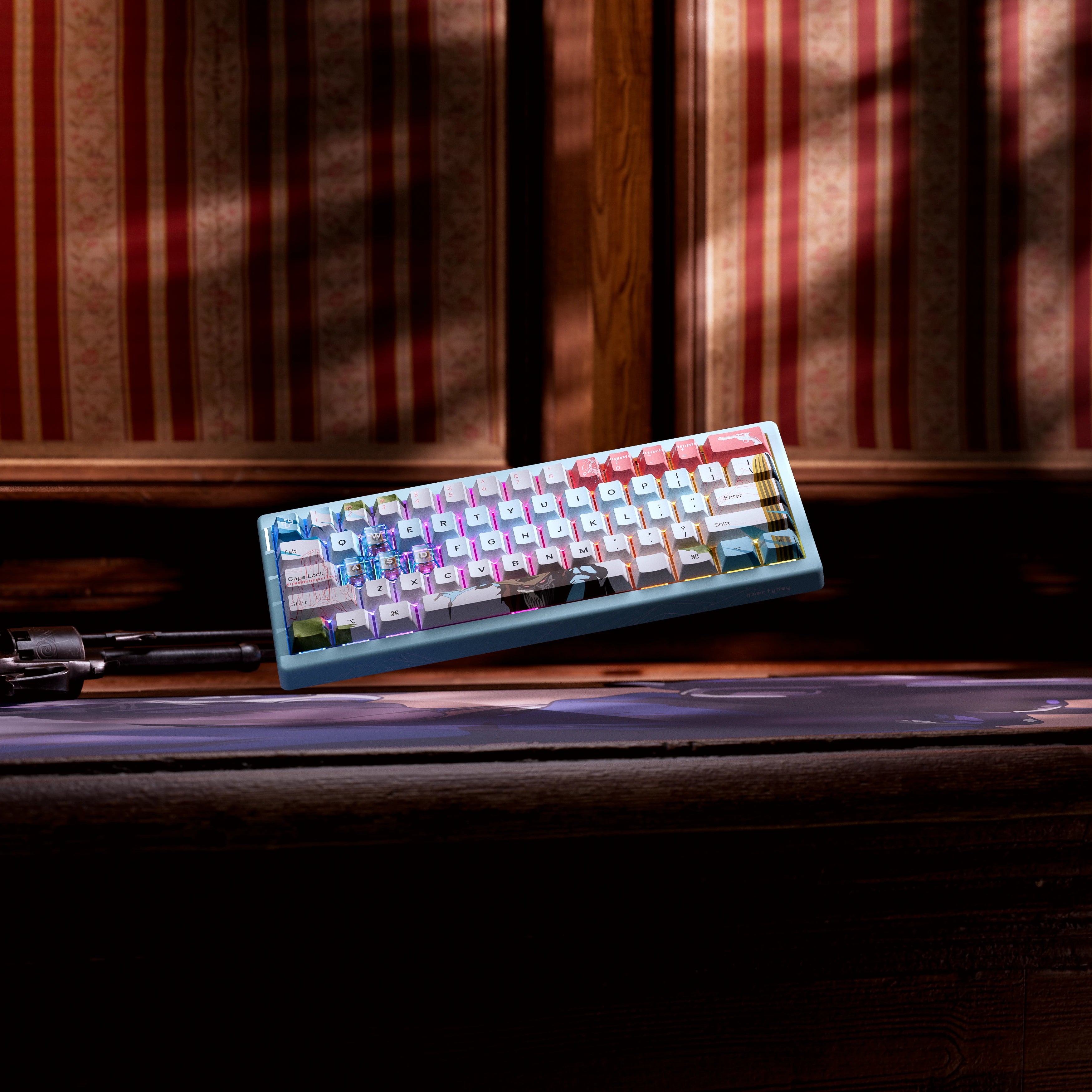 QwertyKey61 PRO Western Bluetooth Wireless Hotswap RGB VIA Mechanical Gaming Keyboard